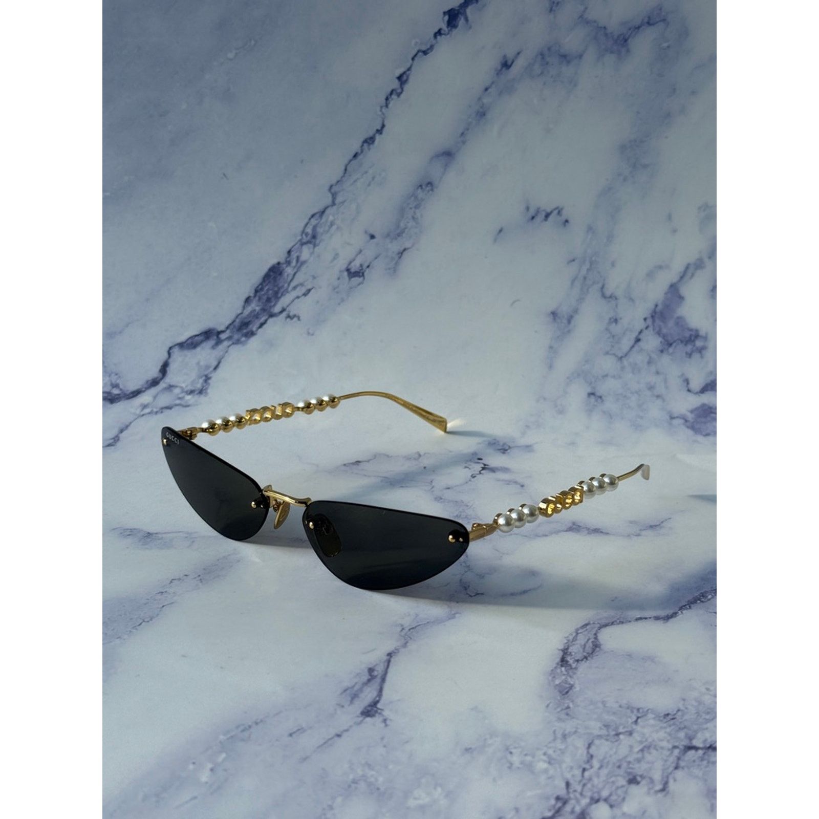 Gucci NEW Gucci GG1920S Gold Cat Eye Pearl Sunglasses Size ONE SIZE - 8 Thumbnail