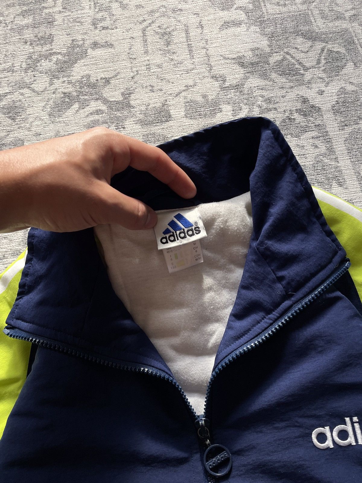 Adidas 💥Vintage Adidas 3 Stripes Woven Boxy Track Bomber Jacket 90s Size US L / EU 52-54 / 3 - 6 Thumbnail
