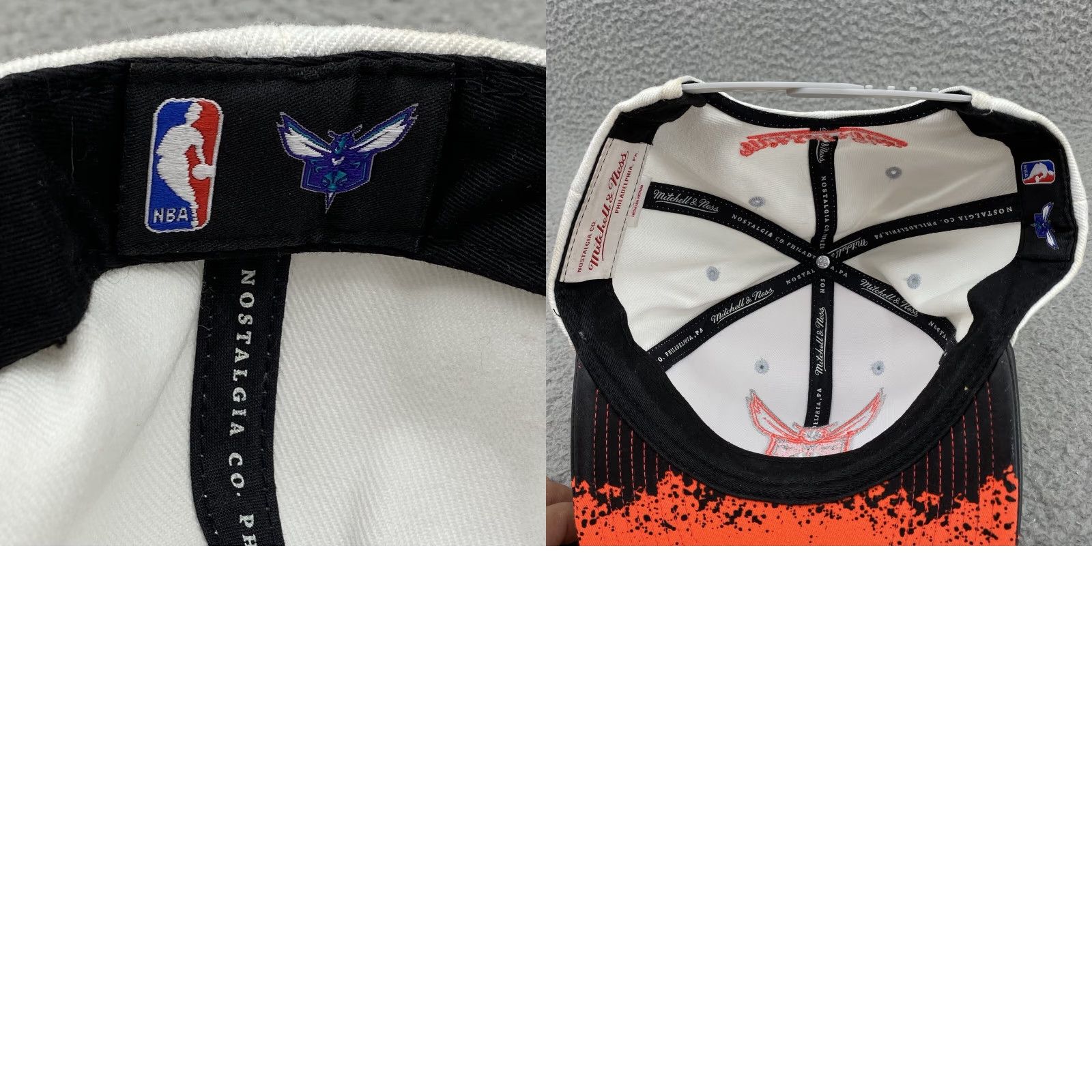 Mitchell & Ness Mitchell Ness Charlote Hornets Hat Cap Snap Back Adult Trucker Patch NBA Men's One Size Orange Cotton Canvas Adjustable Snapback Classic Men’s Hat Size ONE SIZE - 8 Thumbnail
