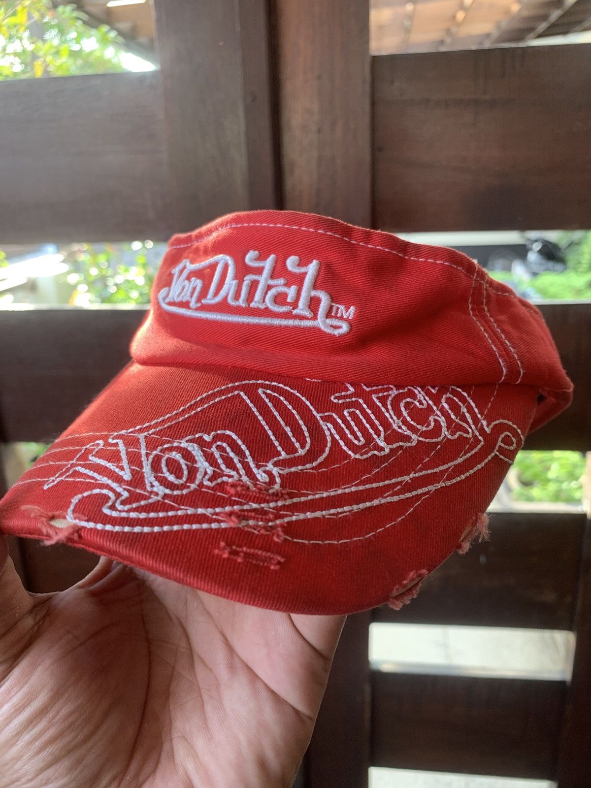 Von Dutch Von Dutch Visor Hat Distressed Design Golf Size ONE SIZE - 3 Thumbnail