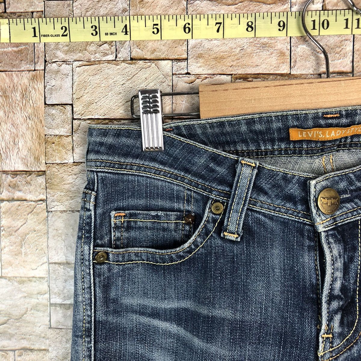 Levi's Levis Ladies Blue Disstressed Denim Pants #A606 Size 29" - 8 Thumbnail