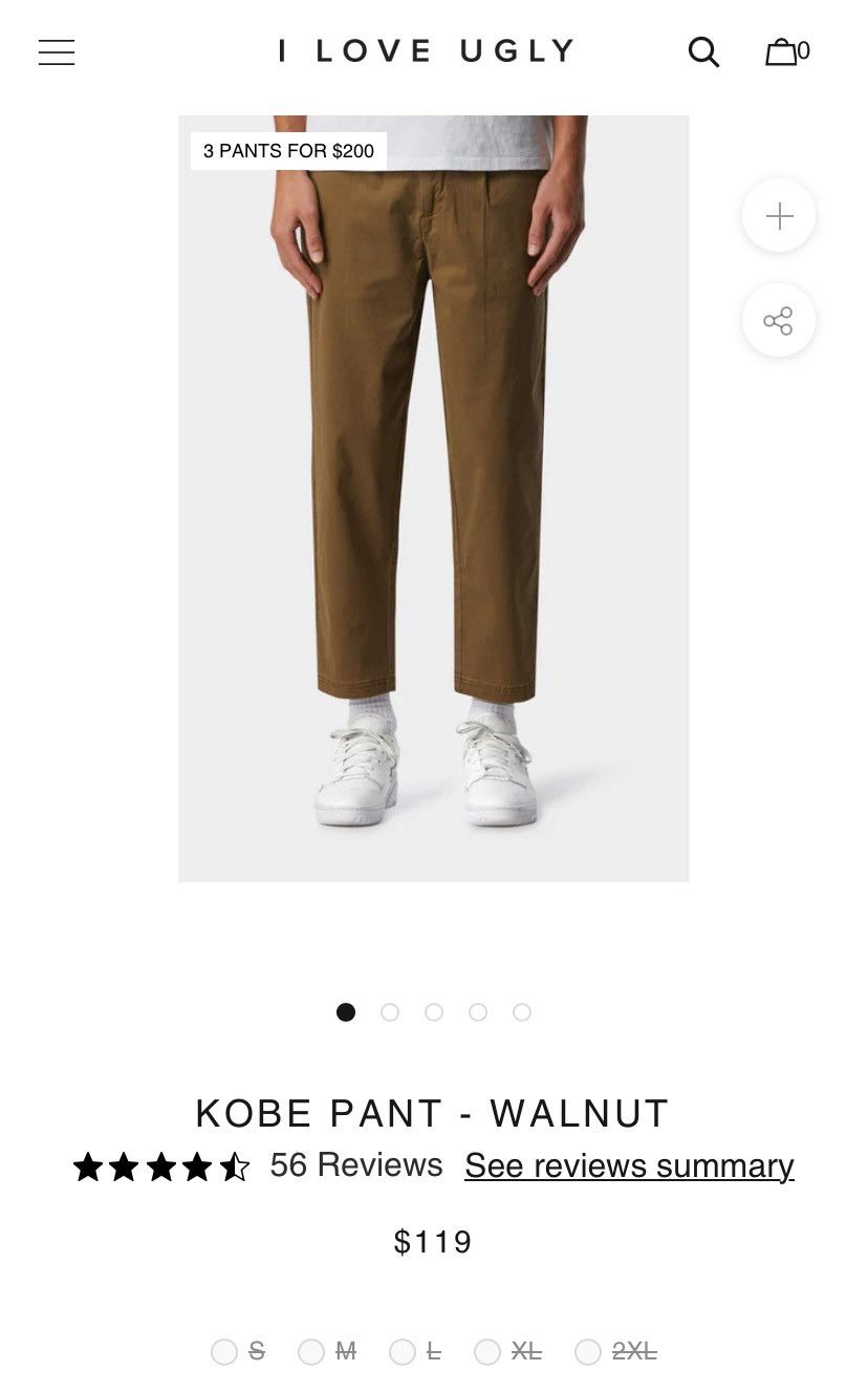 I Love Ugly I Love Ugly KOBE PANT - WALNUT Size US 32 / EU 48 - 6 Thumbnail