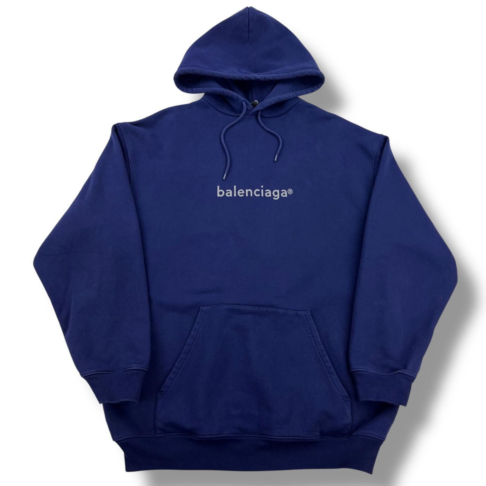 Balenciaga Balenciaga Copyright Logo Blue Hoodie Size US XL / EU 56 / 4 - 2 Thumbnail