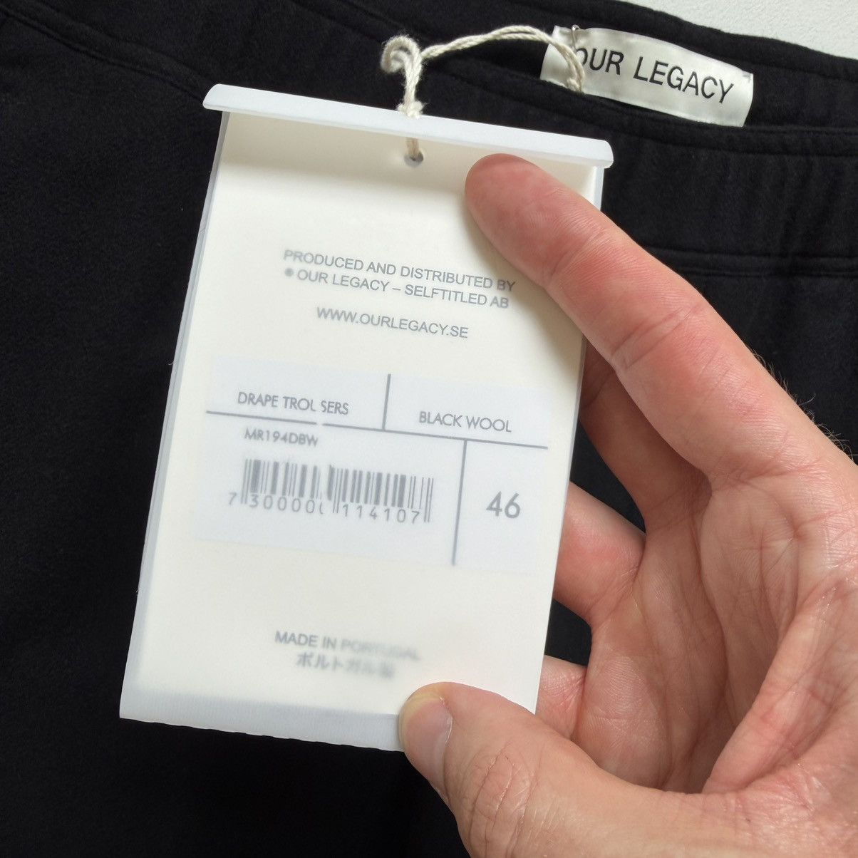 Our Legacy Brushed Black Wool Drape Trousers Size US 32 / EU 48 - 6 Thumbnail
