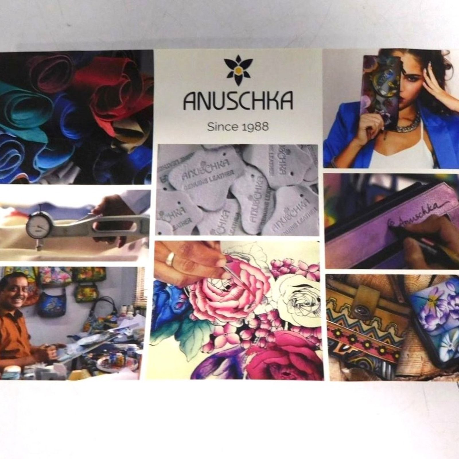 Designer Anuschka Hand Painted Leather Japanese Garden Crossbody Bag Size ONE SIZE - 6 Thumbnail