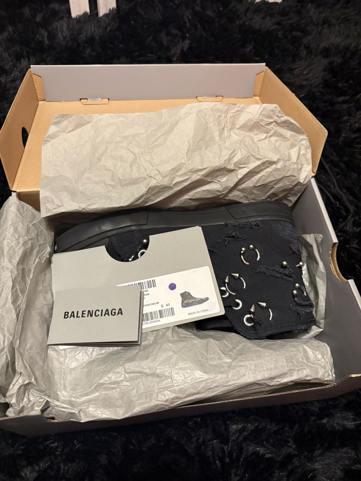 Balenciaga Balenciaga pierced destressed paris high tops + backpack Size US 10 / EU 43 - 11 Thumbnail