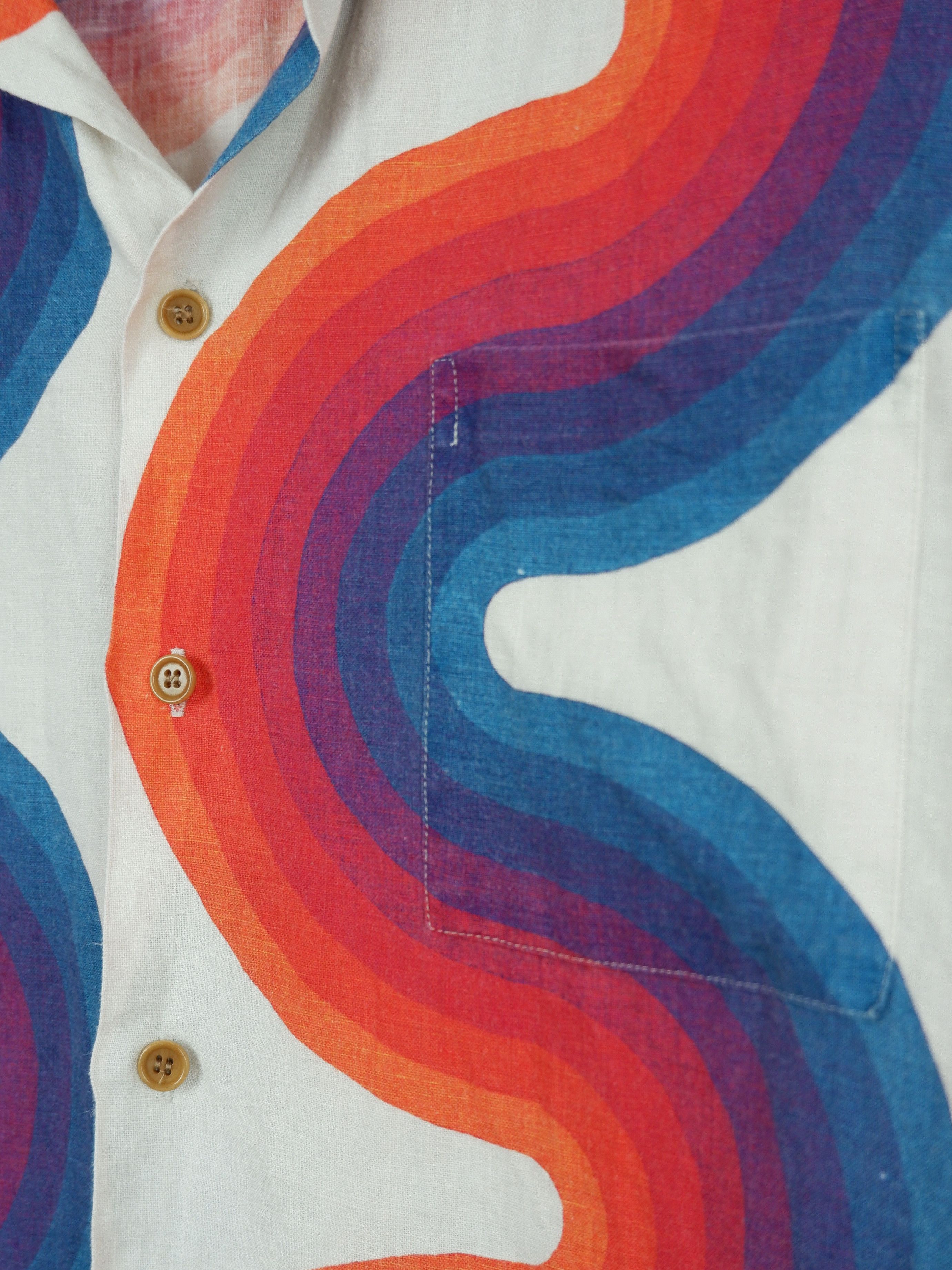 Dries Van Noten Last drop! Dries van Noten wave Verner Panton linen shirt Size US L / EU 52-54 / 3 - 3 Thumbnail