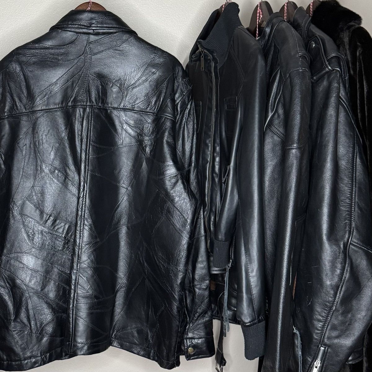 Vintage distressed faded thrashed 90s patchwork scab leather jacket Size US XL / EU 56 / 4 - 2 Thumbnail