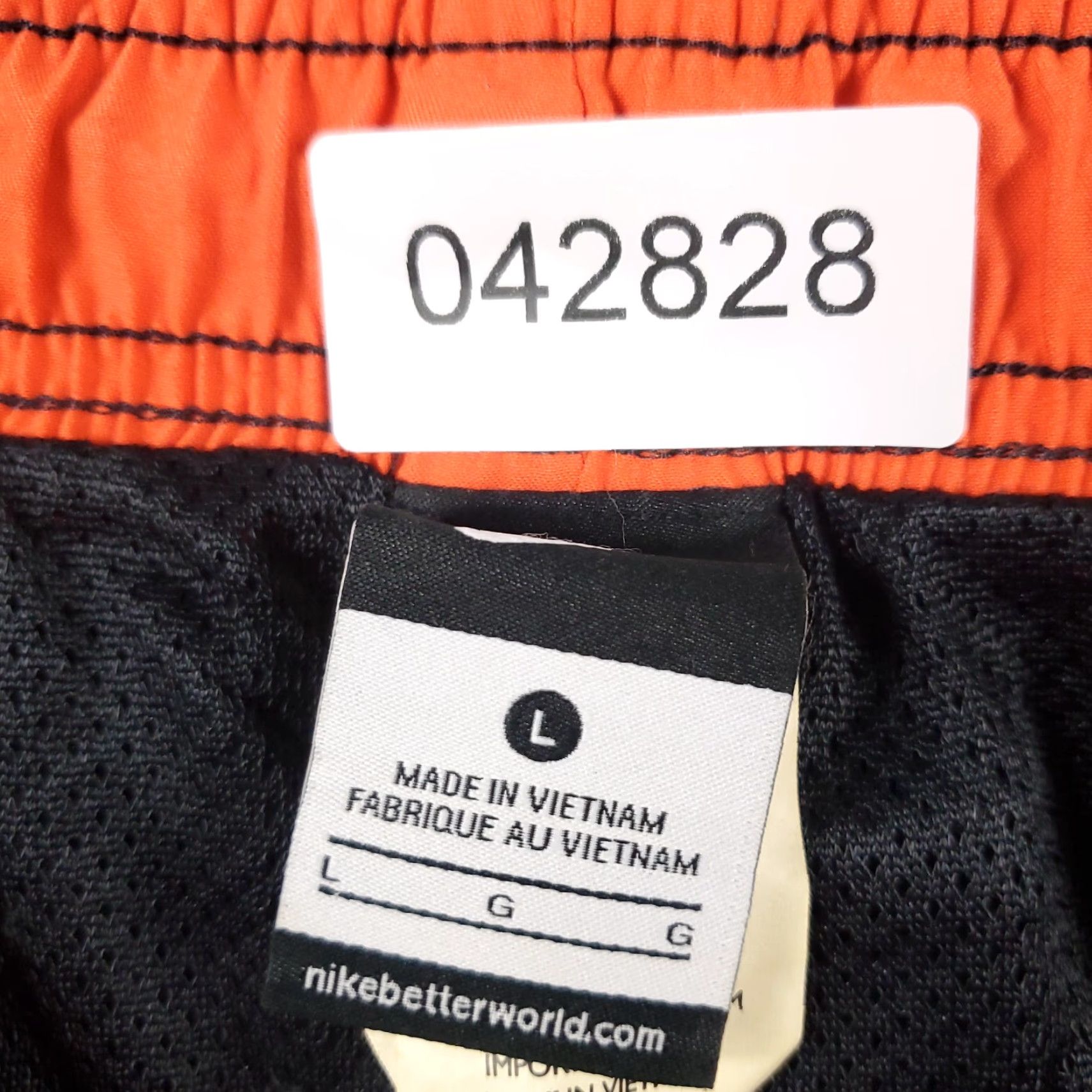 Nike Nike Shorts Mens Large Gray Orange Swoosh Lace Tie Beach Board Swim Trunks Size US 33 - 7 Thumbnail