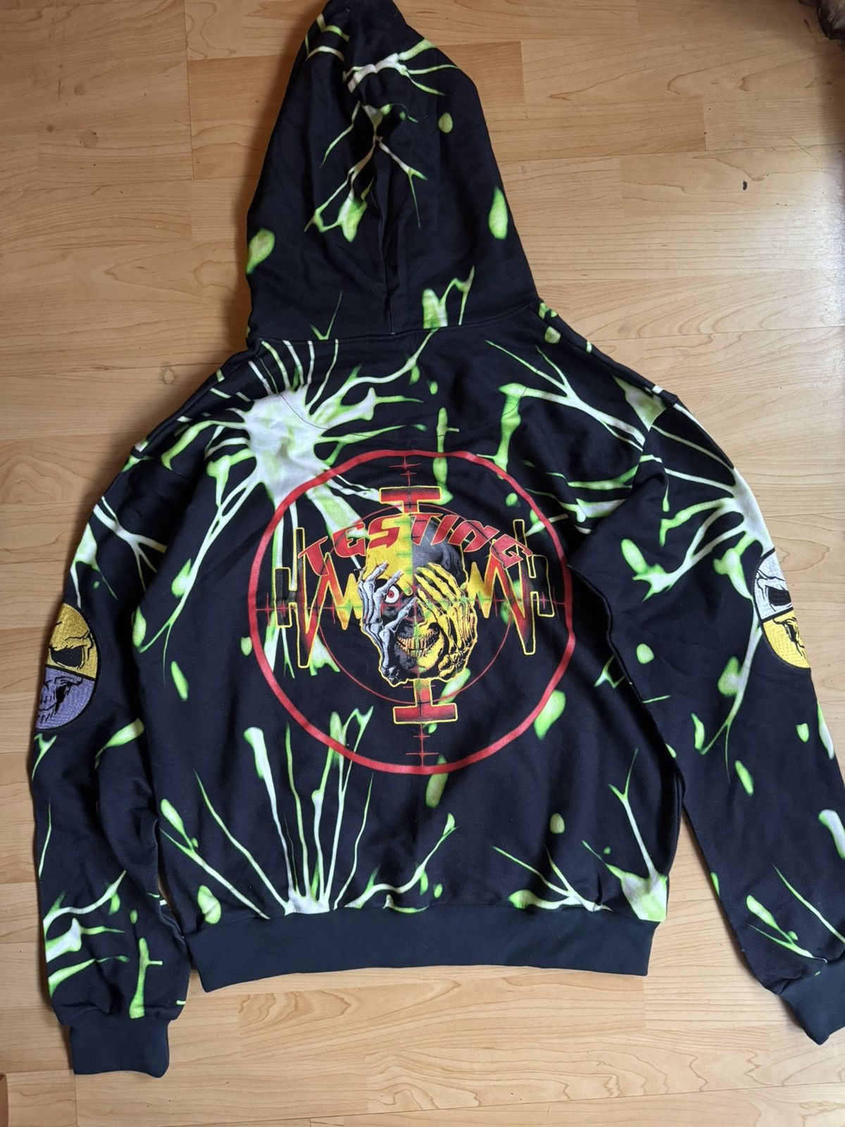 AWGE AWGE x A$AP Rocky RARE Testing Black and Lime Tie Dye Hoodie Size US M / EU 48-50 / 2 - 5 Thumbnail