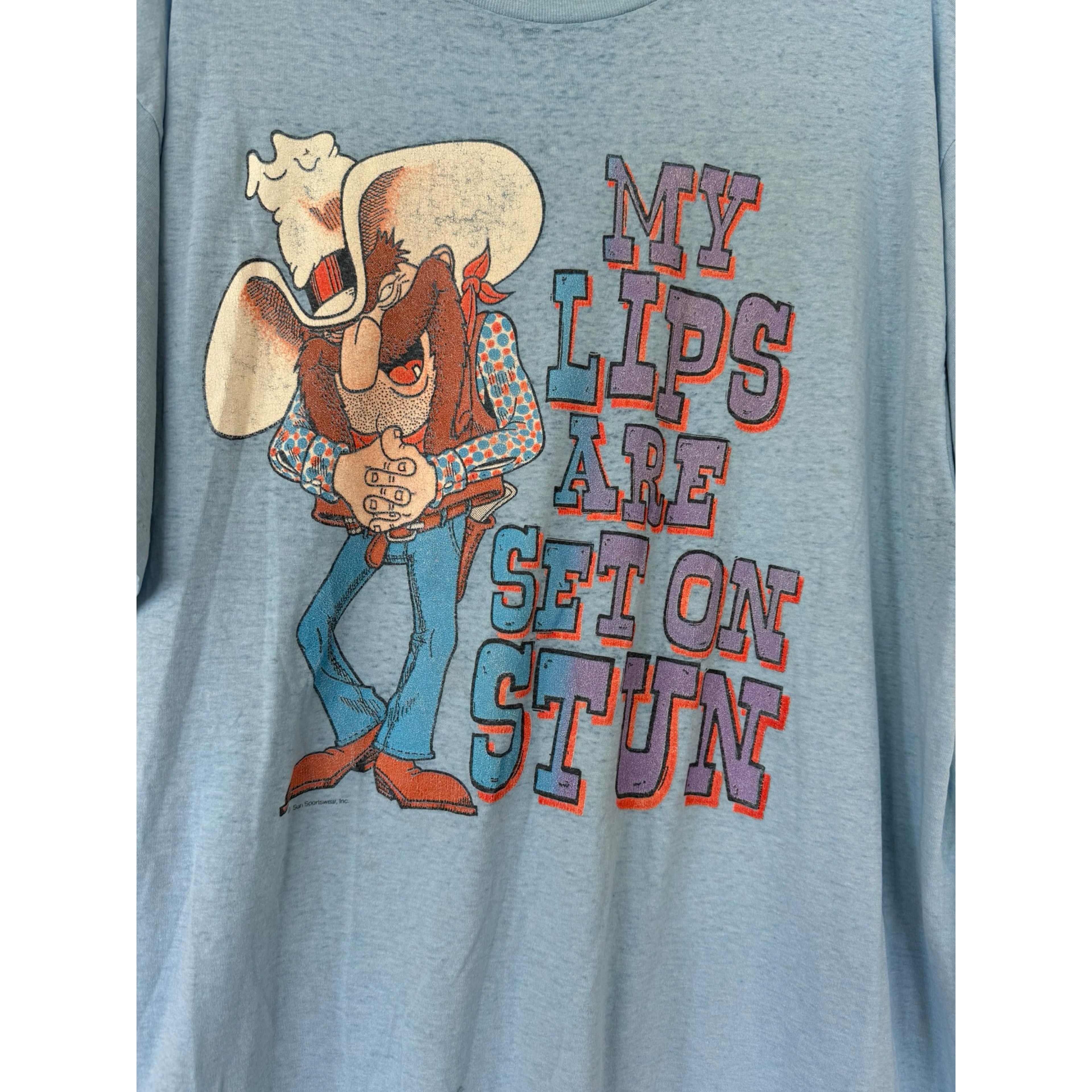 Vintage My Lips Are Set On Stun Tee Size US L / EU 52-54 / 3 - 3 Thumbnail