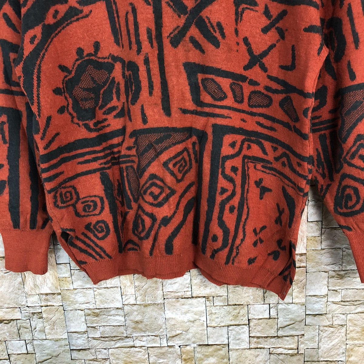 Homespun Knitwear × Japanese Brand × Vintage ALB Orange art vintage Knitwear #A687 Size S / US 4 / IT 40 - 6 Thumbnail