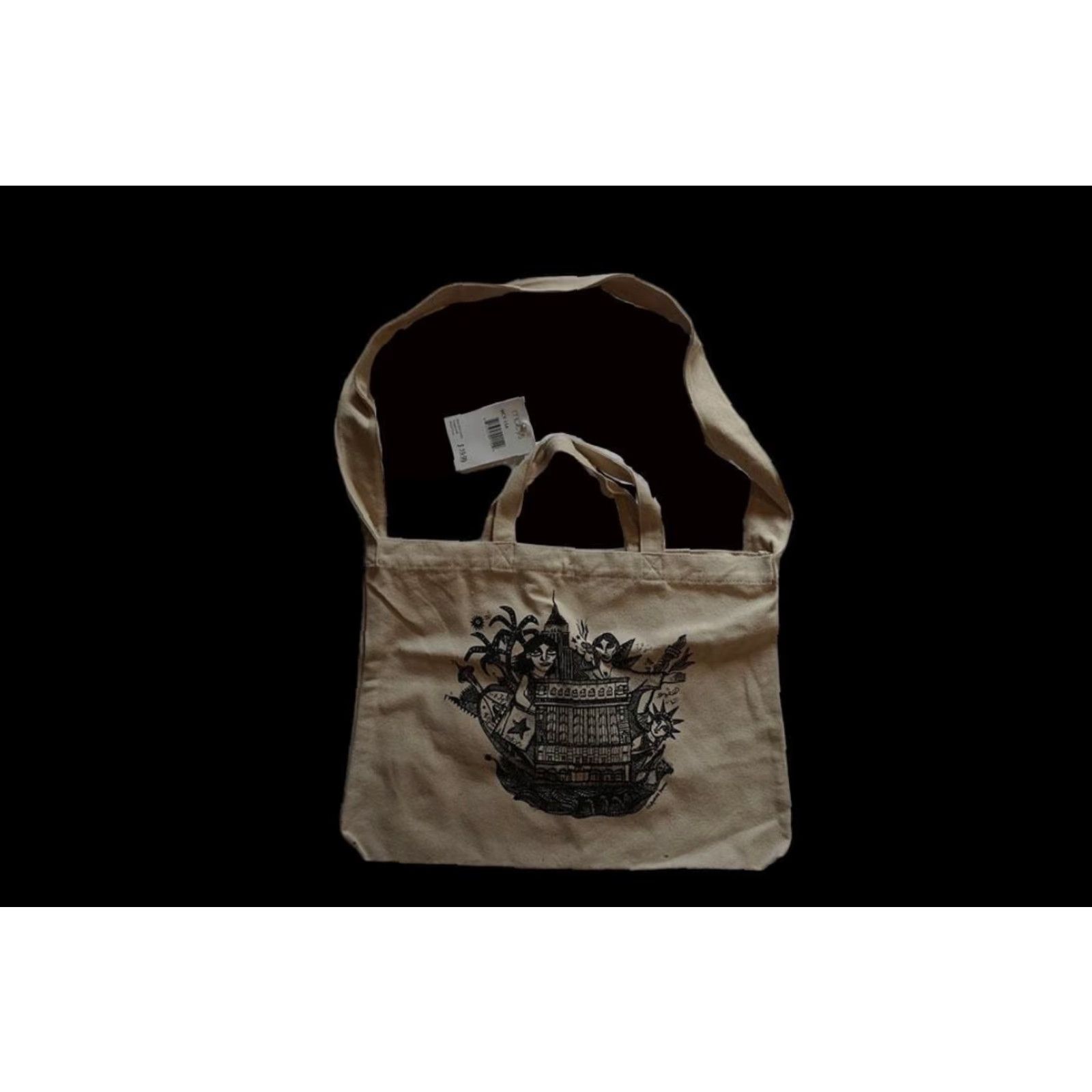 Vintage Macy's New York City Canvas Tote Bag Tote Unisex Adults Macy's Cream Canvas Tote Bag 18"x13" NYC, New York - Mens, Womens Size ONE SIZE - 2 Thumbnail