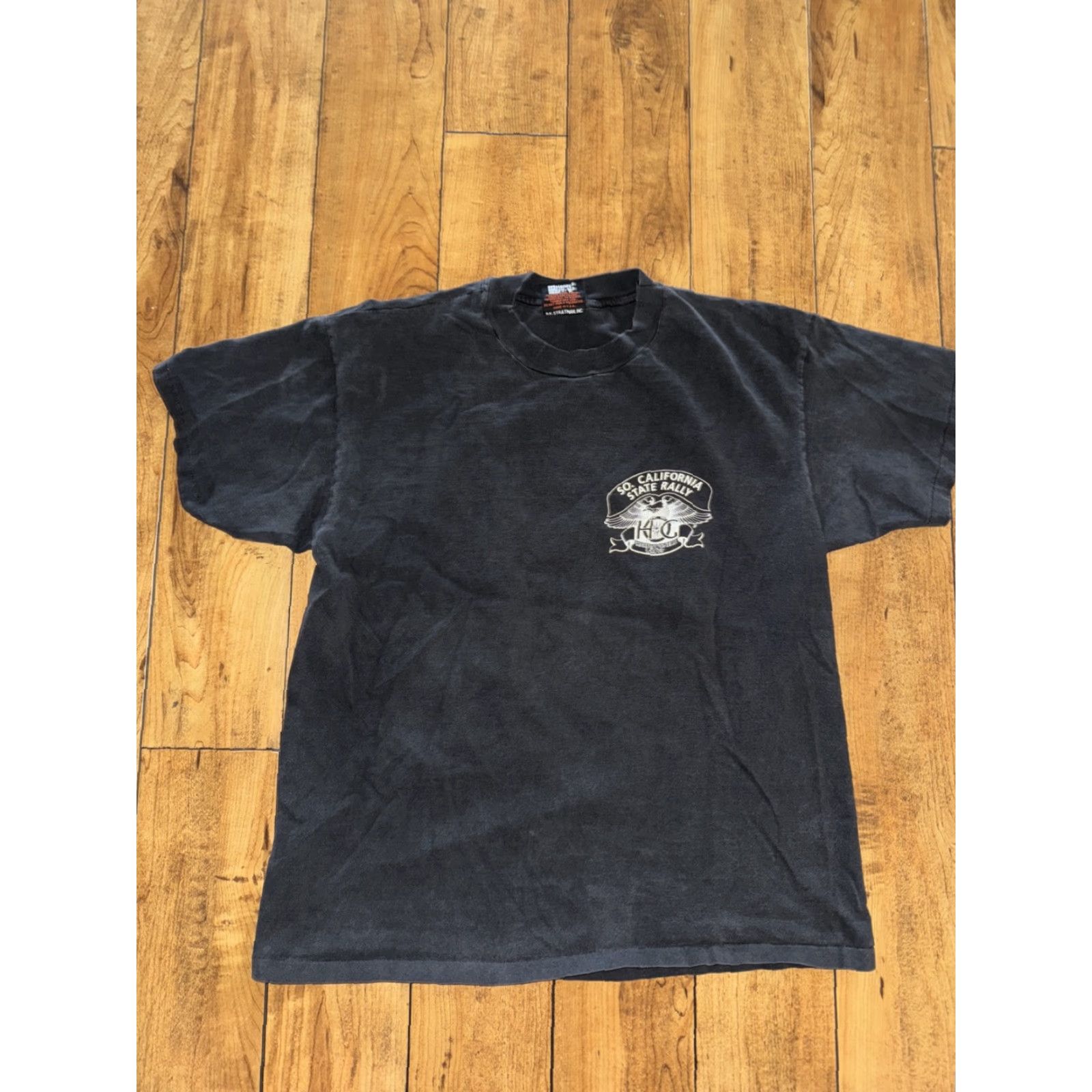 Harley Davidson VINTAGE Harley-Davidson T-Shirt Black Large USA 1993 R.K. Stratman Men L Short Sleeve Made In USA Mens Size US L / EU 52-54 / 3 - 4 Thumbnail
