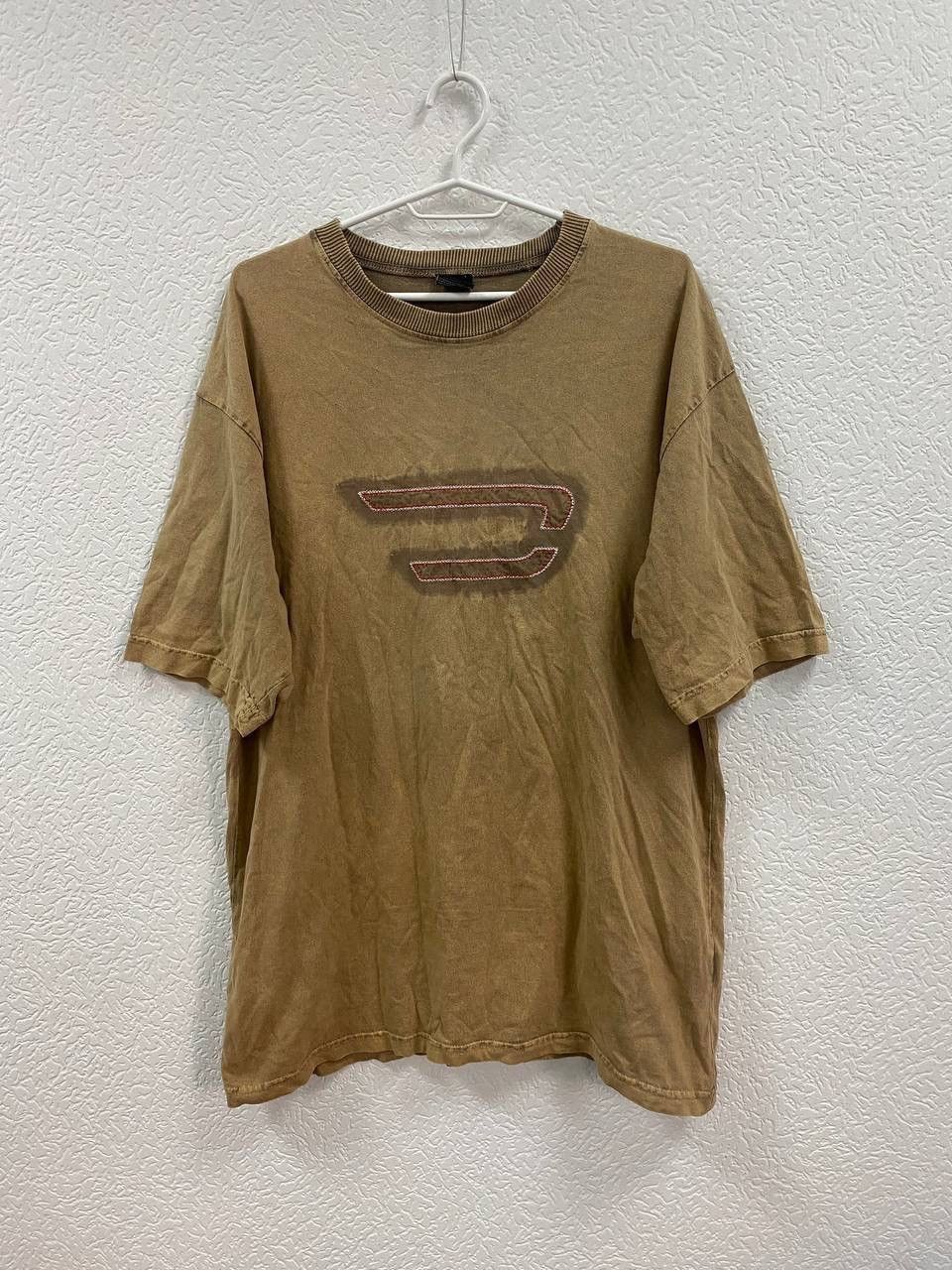 Vintage 80s 90s Diesel Grey Beige Stripe Shirt XS 8 10