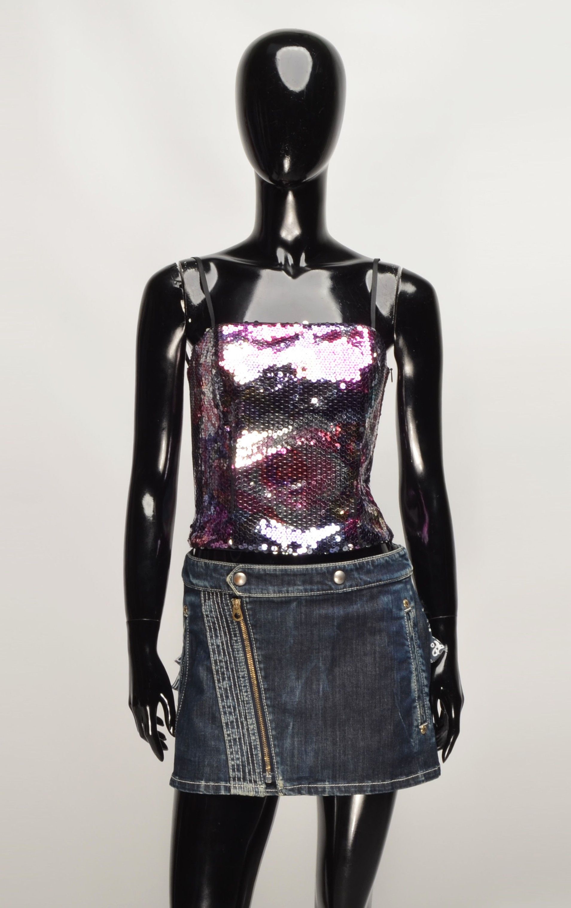 Designer Vera Mont France Embellished Y2K Glam Corset Style Top Size S / US 4 / IT 40 - 1 Thumbnail