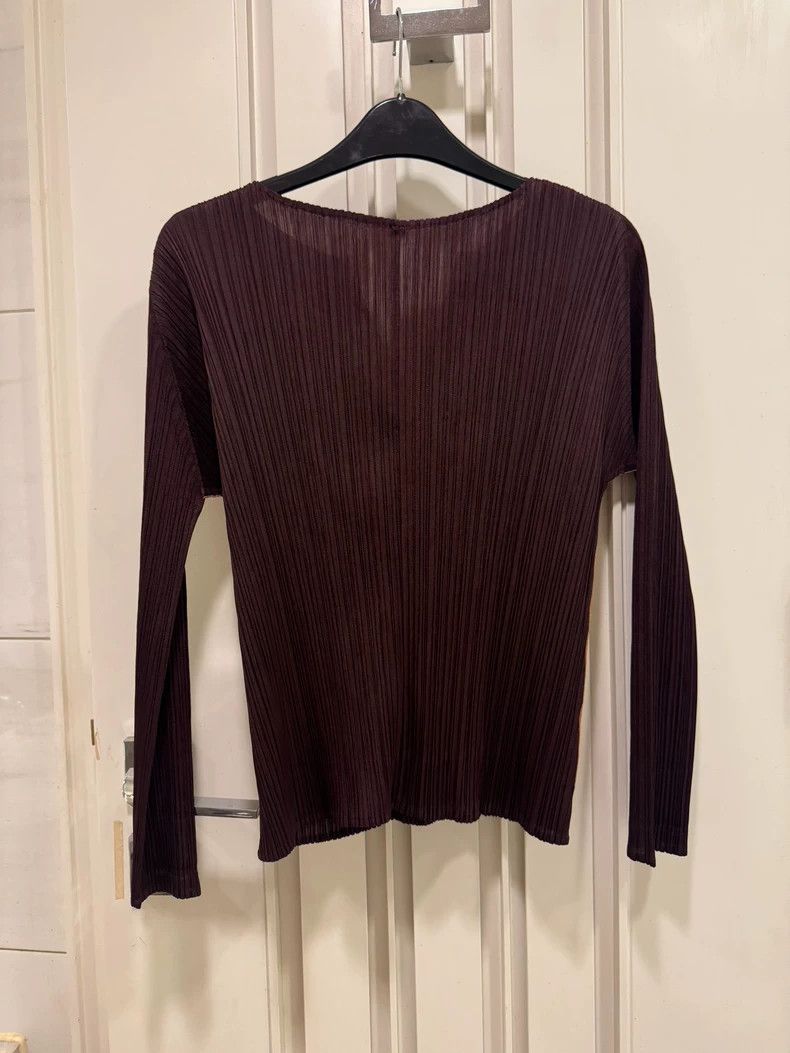 Issey Miyake Issey Miyake size:3 Brown pleated long-sleeved top Size XS / US 0-2 / IT 36-38 - 2 Thumbnail