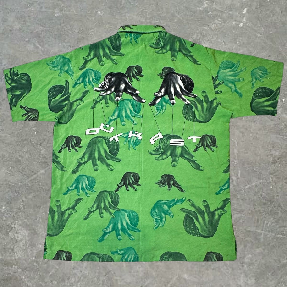 VINTAGE OUTKAST (Andre 3000) Green AOP Button Up Shirt