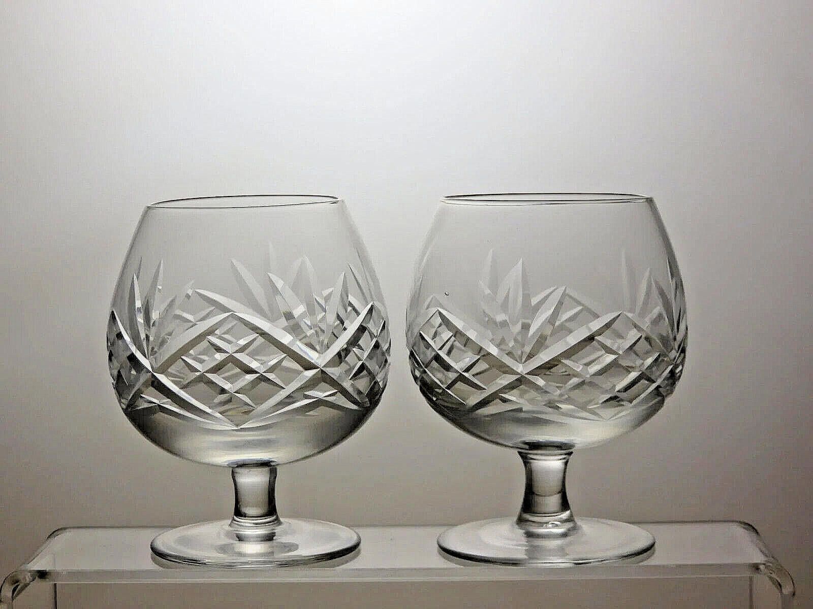 The Unbranded Brand Vintage Crystal Cut Glass Set Of 2 Brandy Glasses 4" Size ONE SIZE - 1 Thumbnail