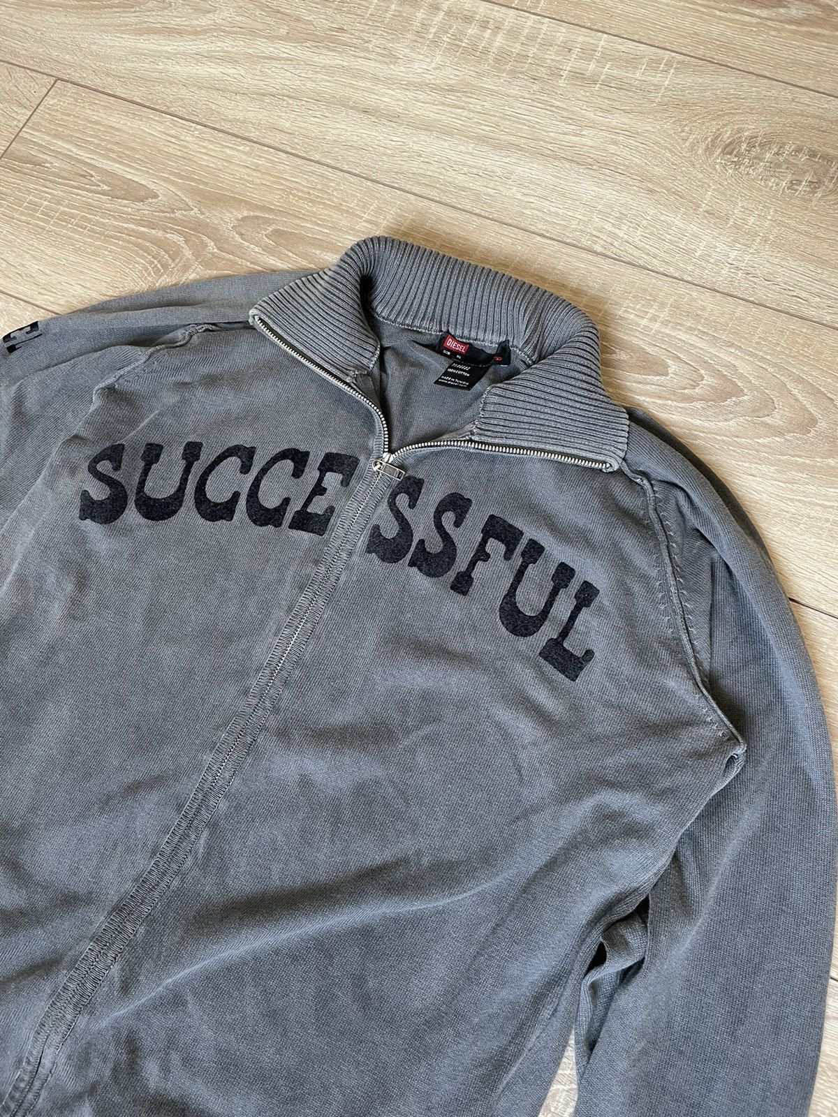Diesel × Japanese Brand × Vintage Vintage Diesel Sweater Knit Big Logo Avantgarde Y2K Size US XL / EU 56 / 4 - 1 Thumbnail