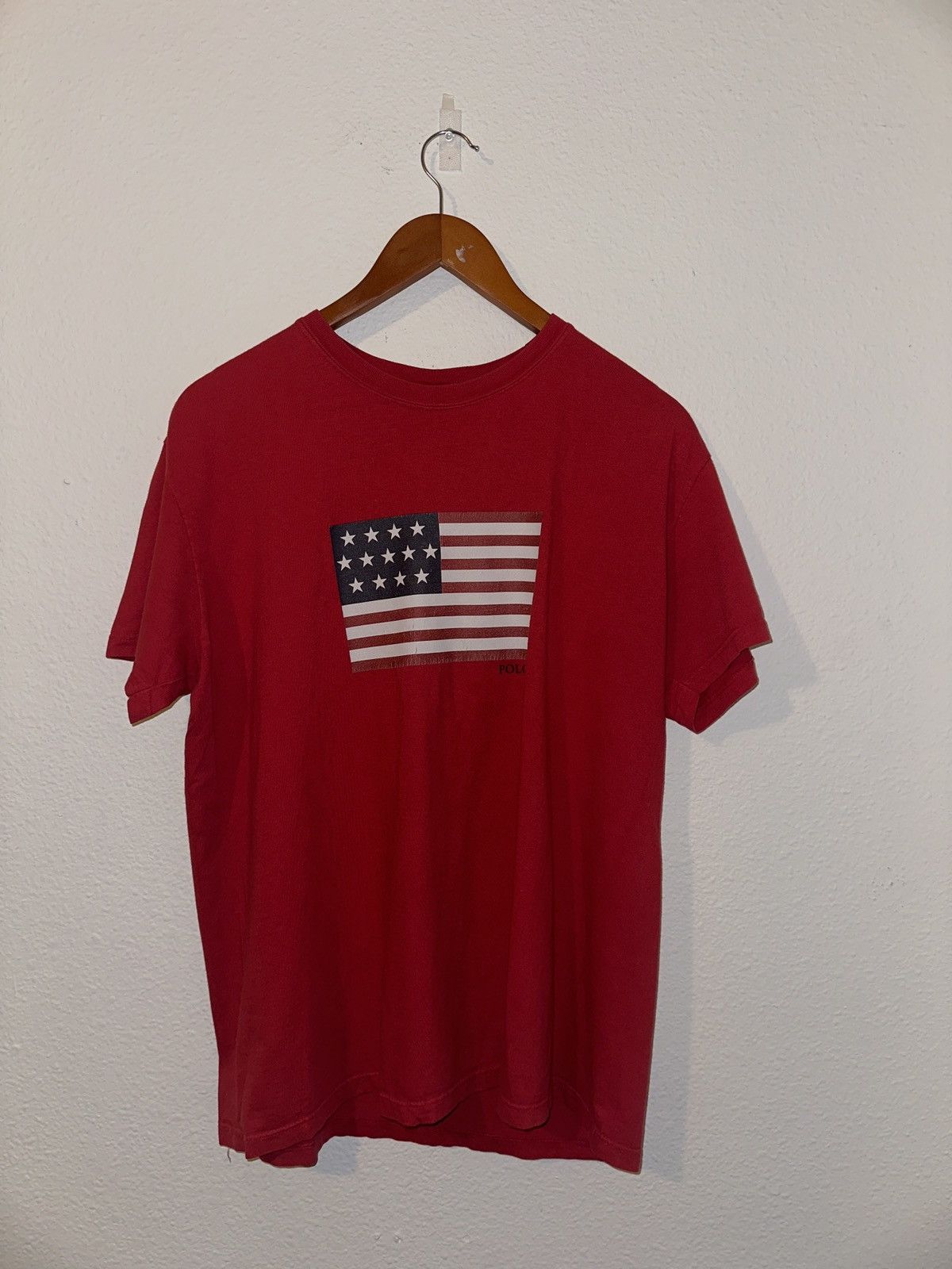 Polo Ralph Lauren × Vintage Polo Ralph Lauren Red U.S.A. Flag Shirt Size US M / EU 48-50 / 2 - 1 Thumbnail