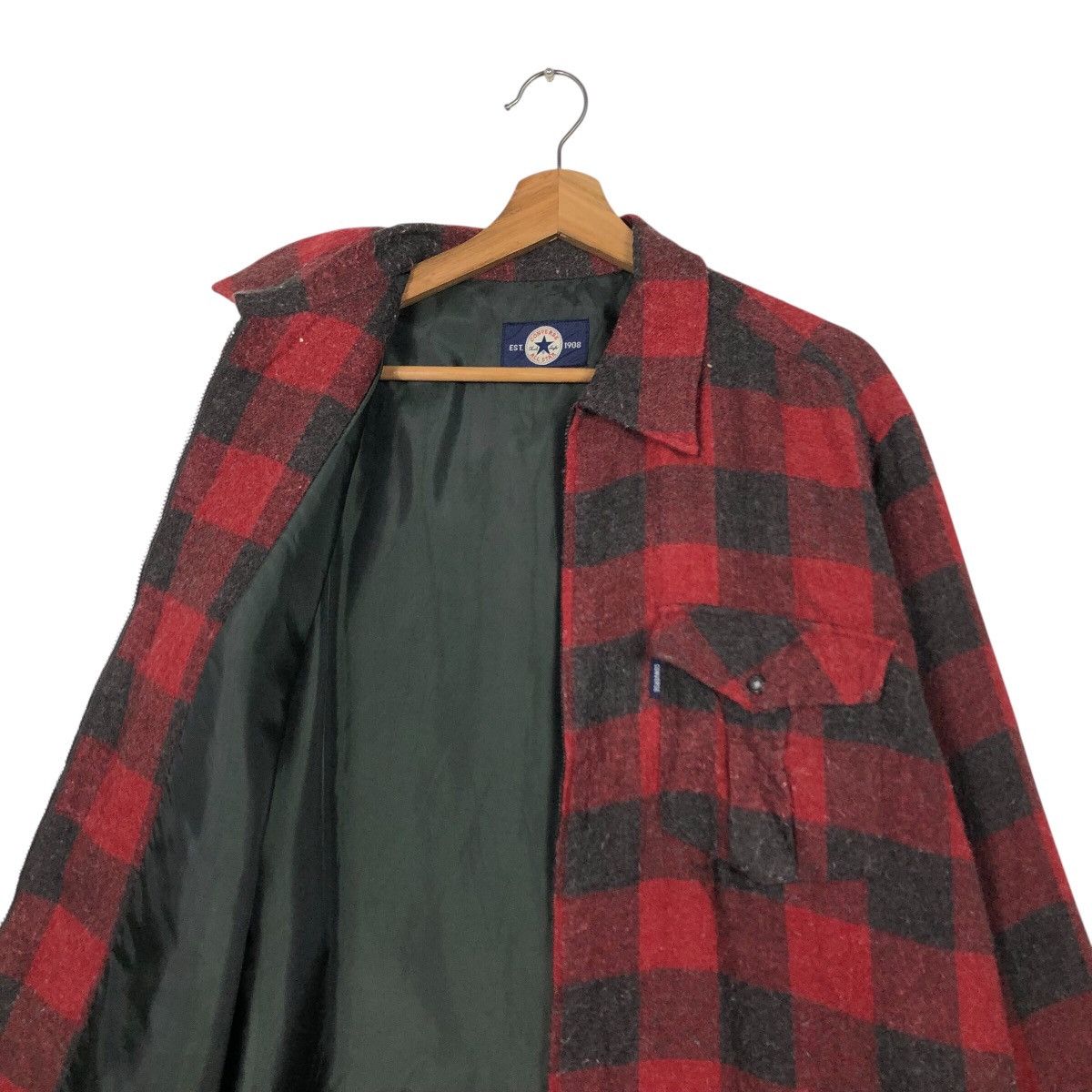 Japanese Brand 📌Vintage Wool Zipper Jacket Tartan Design Converse All Star Size US M / EU 48-50 / 2 - 12 Thumbnail