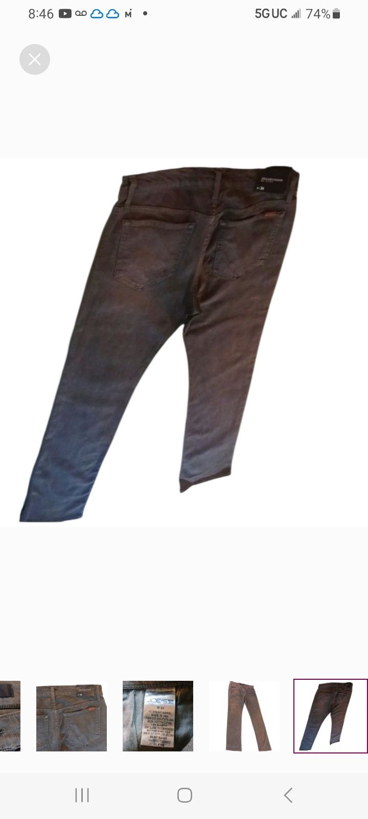 Joe's JOE'S Grey Straight+ Narrow Jeans Size US 34 / EU 50 - 7 Thumbnail