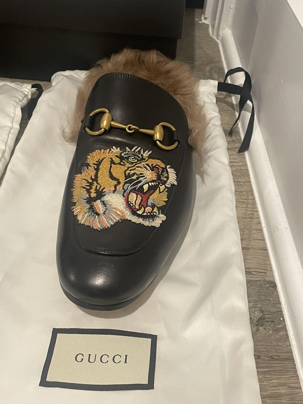 Gucci Gucci Princetown Fur Black Leather Rare Sold Out Size US 9 / EU 42 - 17 Thumbnail