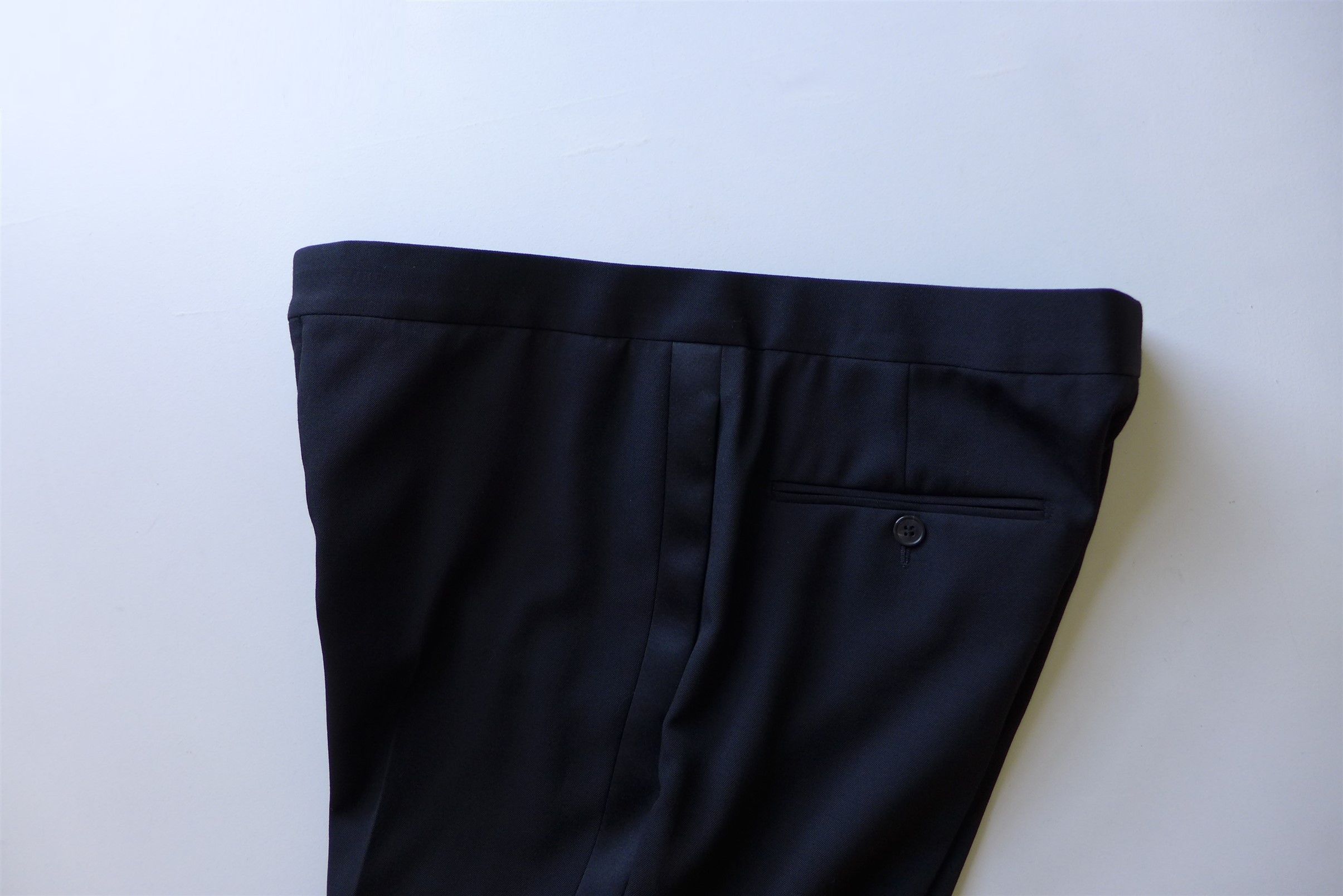 Saint Laurent Paris Saint Laurent Slim Fit Tuxedo Trousers - Black Wool Size US 34 / EU 50 - 9 Thumbnail
