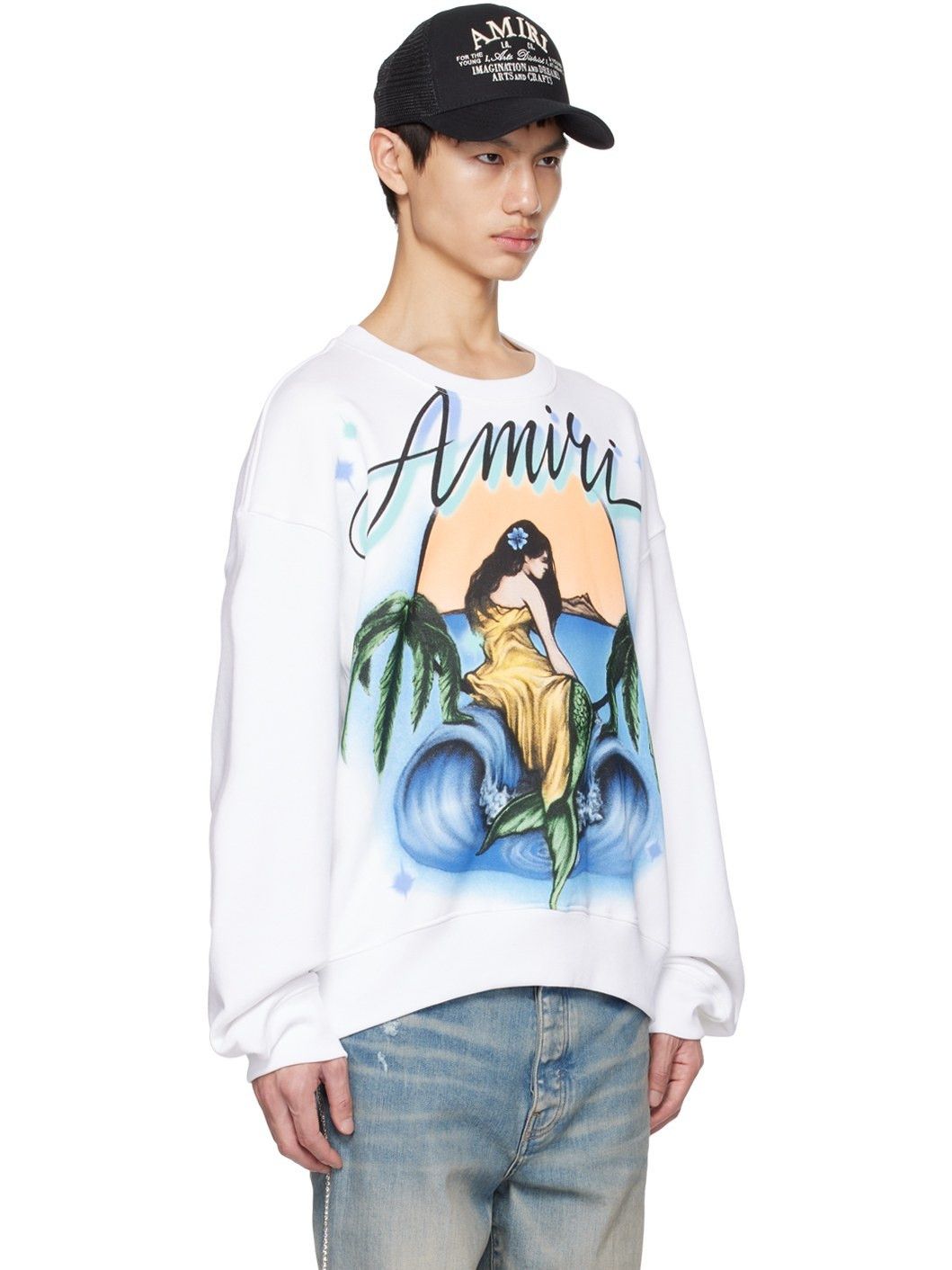 Amiri o1mle0725 Crewneck Sweatshirt in White Size US XXL / EU 58 / 5 - 2 Thumbnail