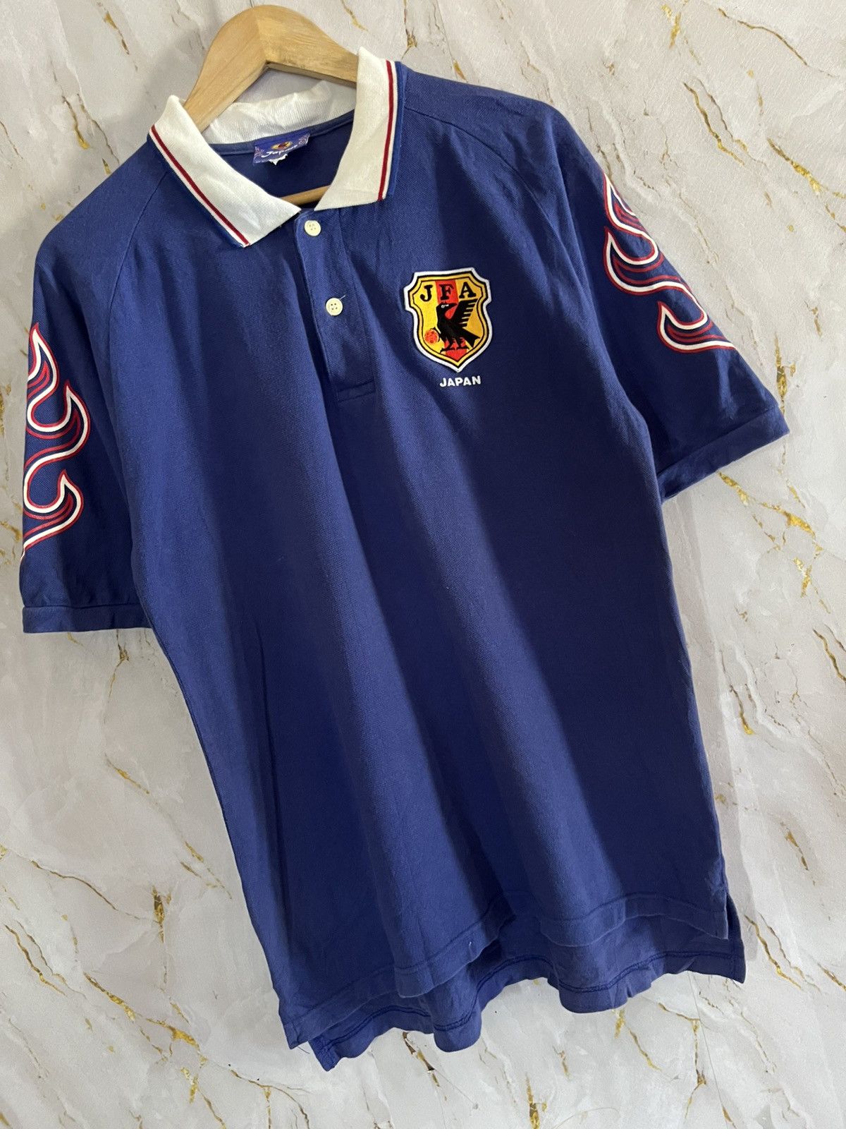 Vintage Vintage Japan JFA 1996 Football TShirt Rare 90s Jersey Size US L / EU 52-54 / 3 - 3 Thumbnail