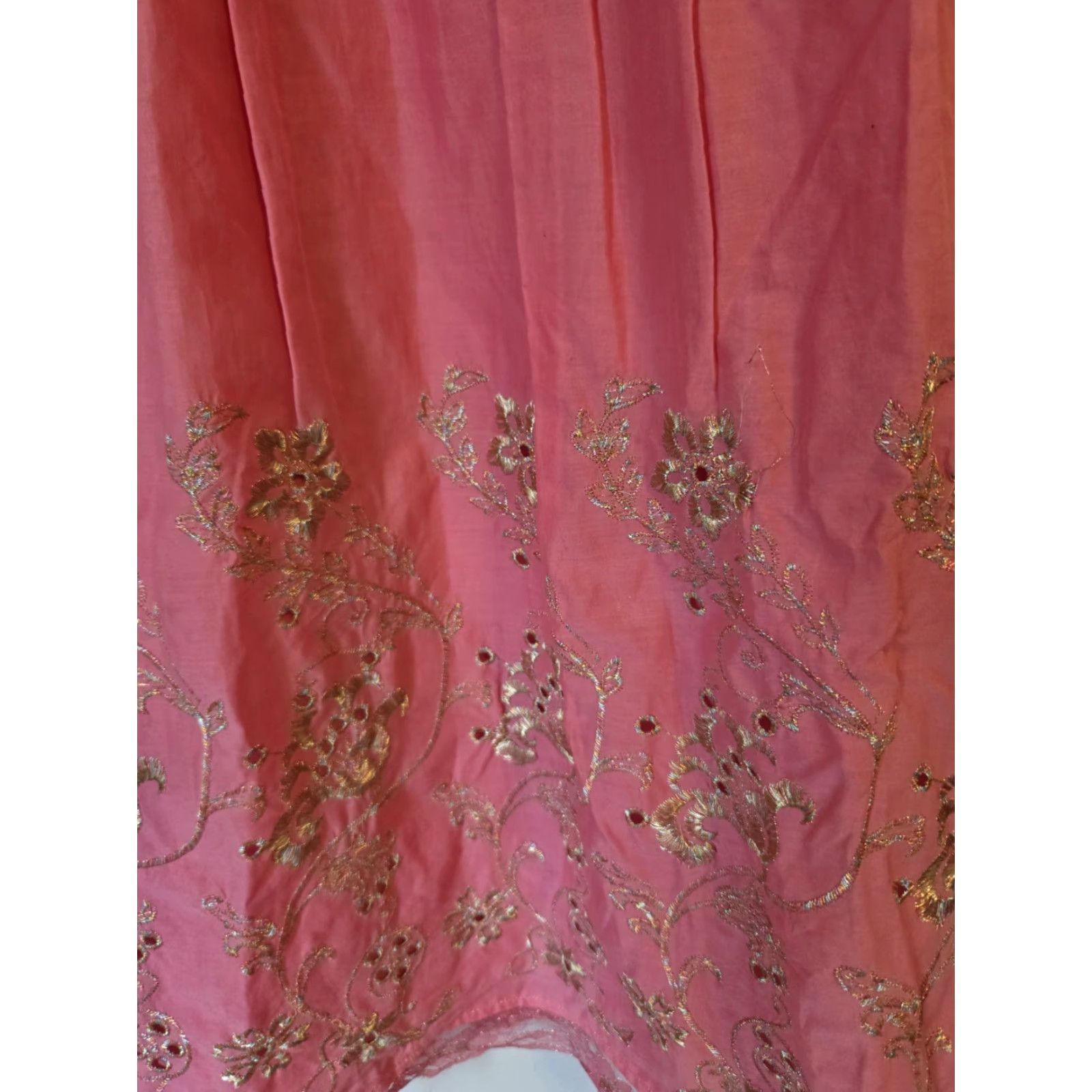 Express Express Dress Womens 4 Pink Princess A-Line V-Neck Metallic Floral Embroidered Dress Size S / US 4 / IT 40 - 6 Thumbnail