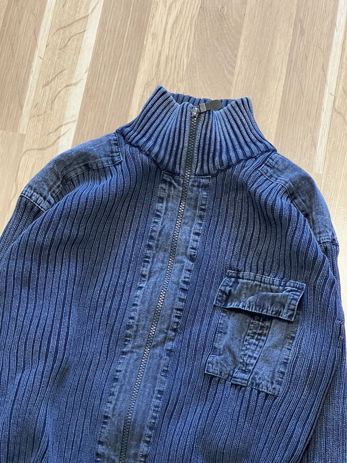 Diesel × Japanese Brand × Vintage Vintage Y2K 00s diesel punk distressed zip sweater knit Size US M / EU 48-50 / 2 - 3 Thumbnail