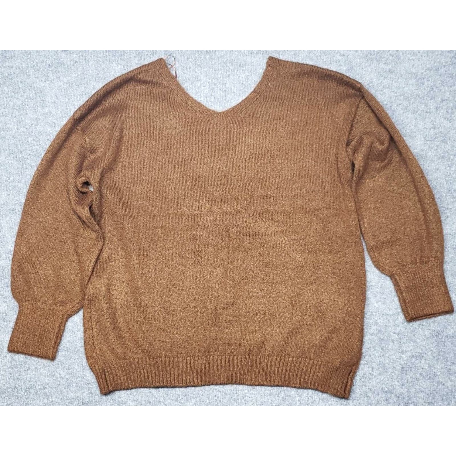 Vintage Rue21 Sweater Womens L Brown Long Sleeve Solid Minimalist V-Neck Pullover New Size L / US 10 / IT 46 - 7 Thumbnail