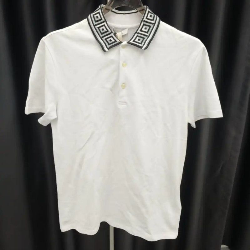 Versace Versace Men's M White Cotton Polo Shirt 0089 Size US M / EU 48-50 / 2 - 1 Thumbnail