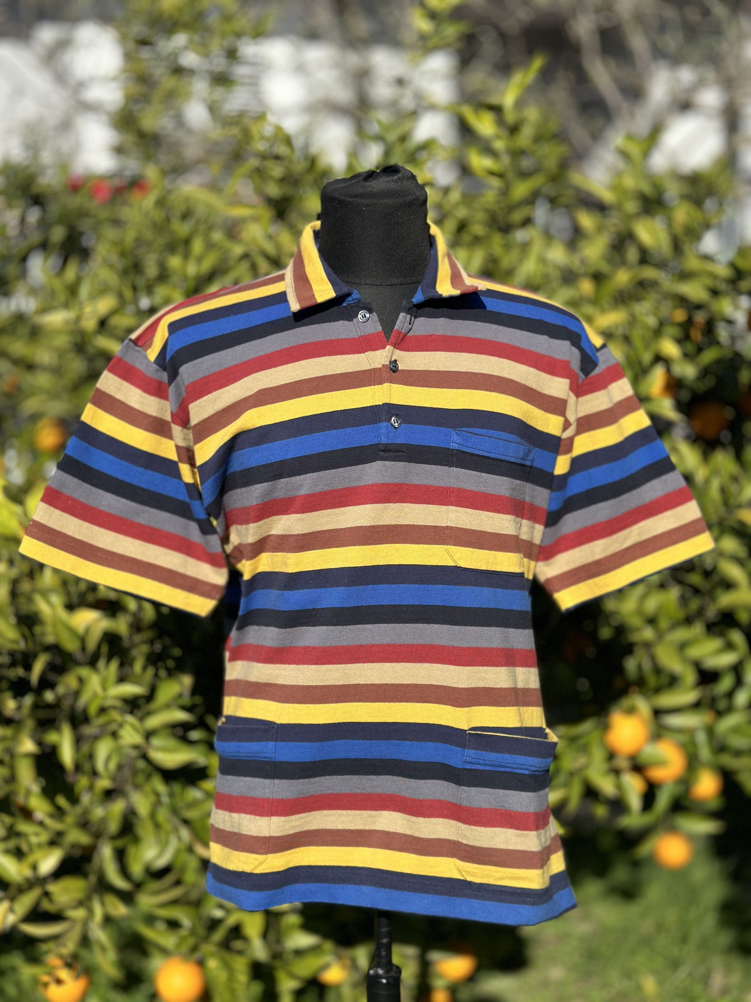 C.P. Company Vintage CP COMPANY Made In Italy Striped Polo Tee