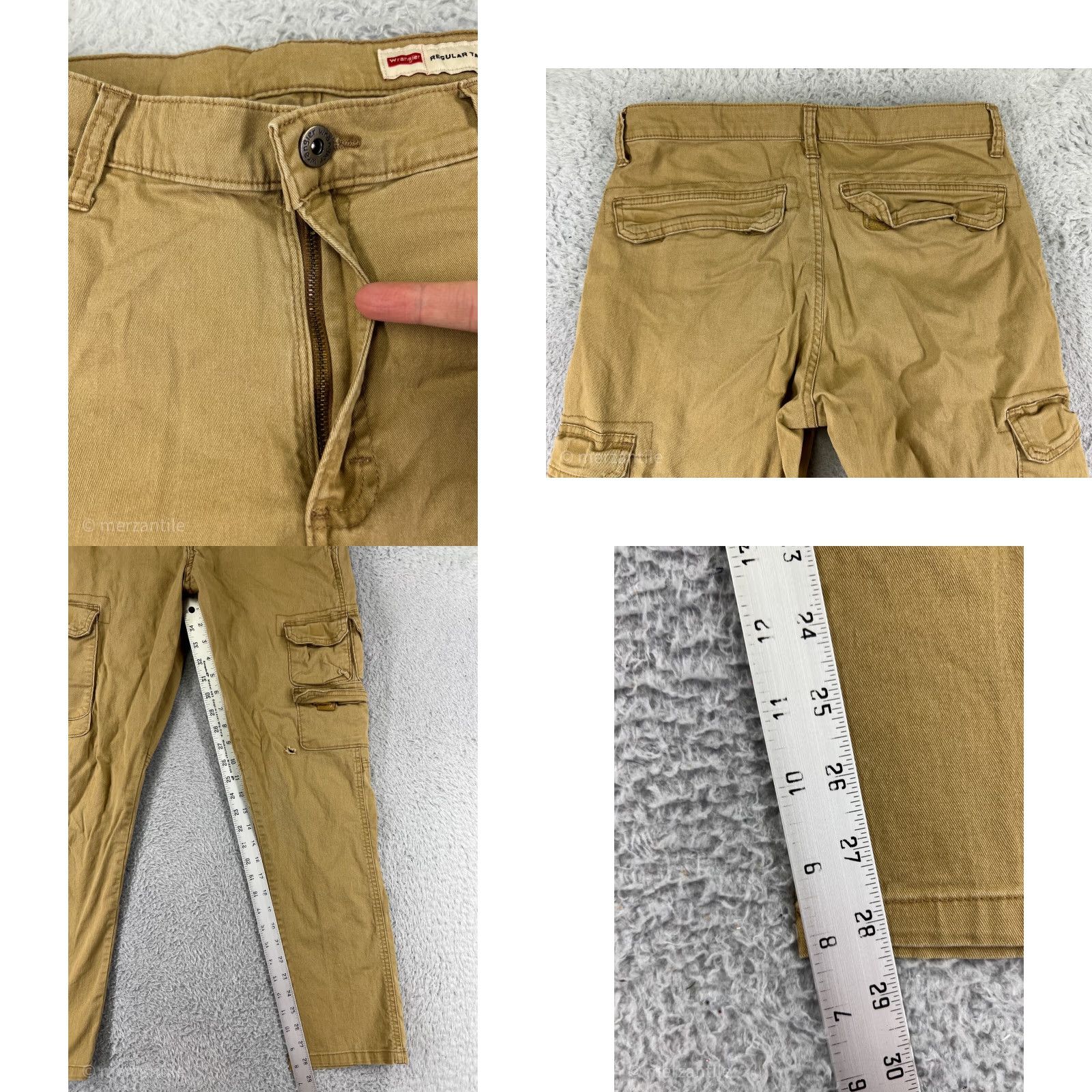 Wrangler Wrangler Pants Mens 30 Beige Khaki Casual 100% Cotton Cargo Workwear Twill Pants Size US 30 / EU 46 - 8 Thumbnail