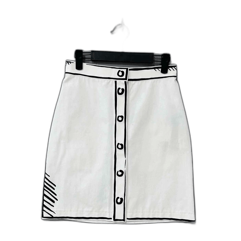 Fendi Fendi California Sky Button Skirt Size 36" / US 14 / IT 50 - 1 Thumbnail