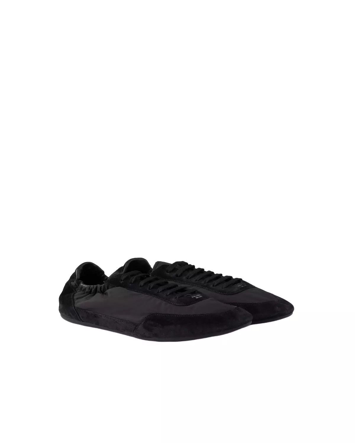 PRADA Collapse Re-Nylon/Suede Black Sneakers New