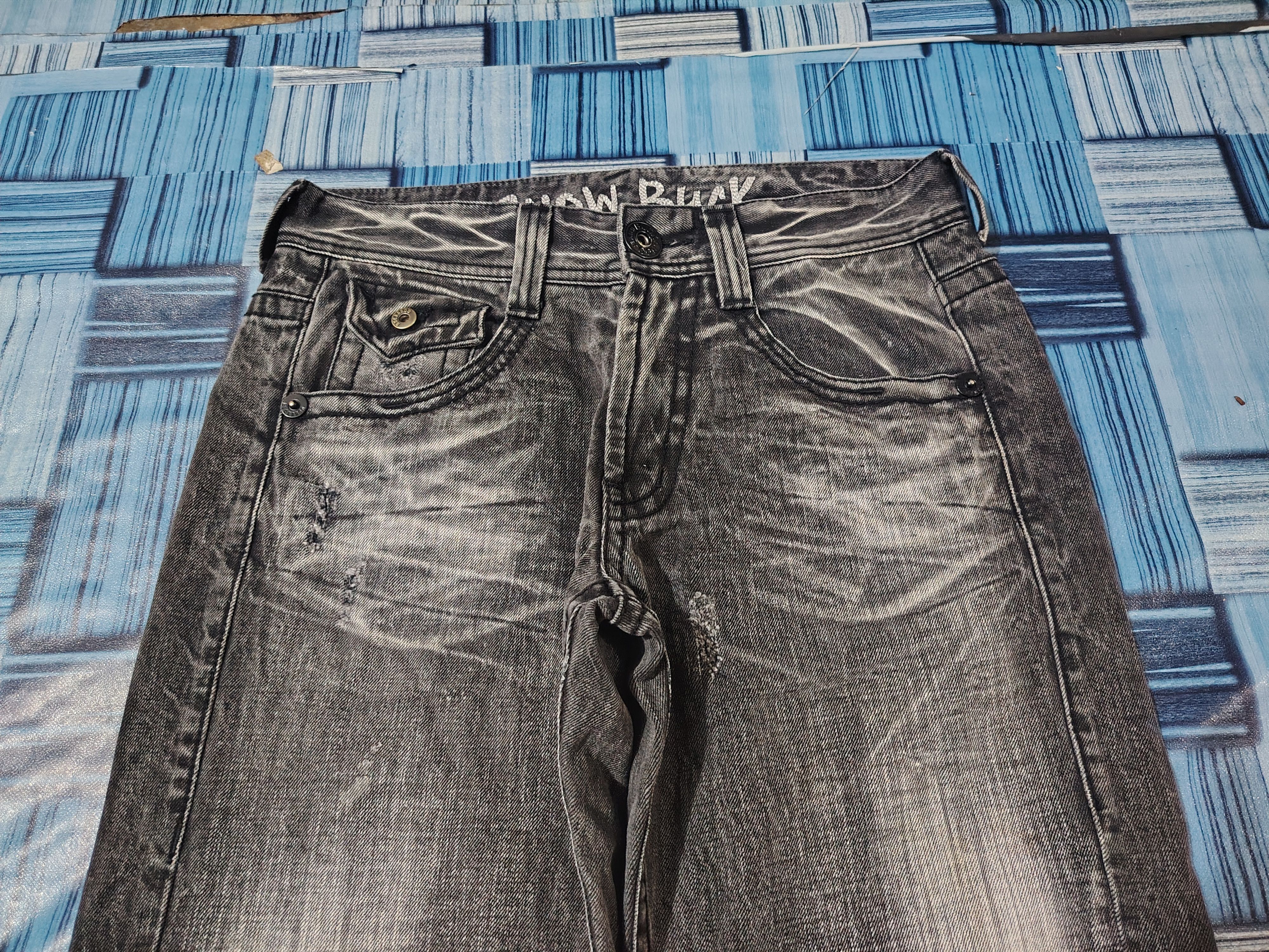 If Six Was Nine Buckaroo Distressed Denim Flared Jeans Baggy Style Buckle Size US 31 - 3 Thumbnail