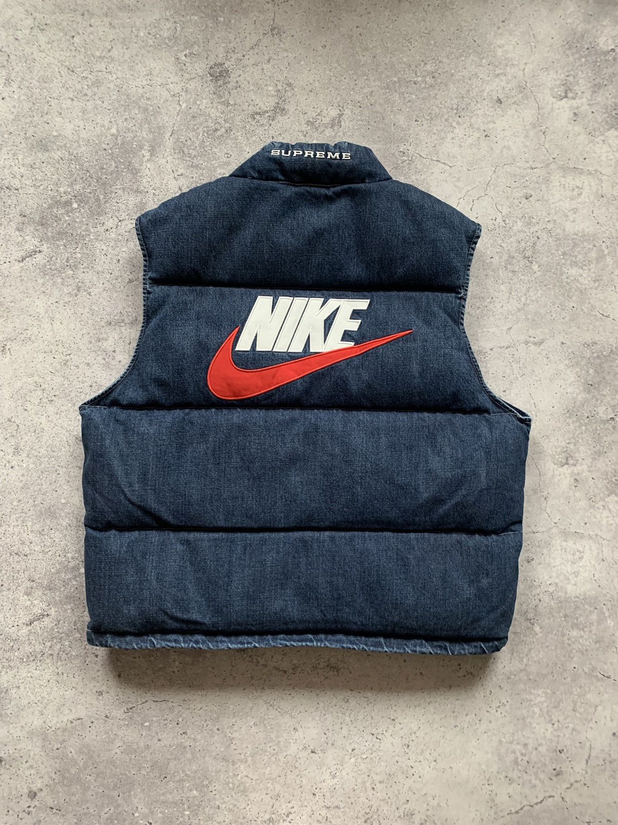 image of NWT Nike Supreme Indigo Denim Vest in Blue, Men's (Size Large)