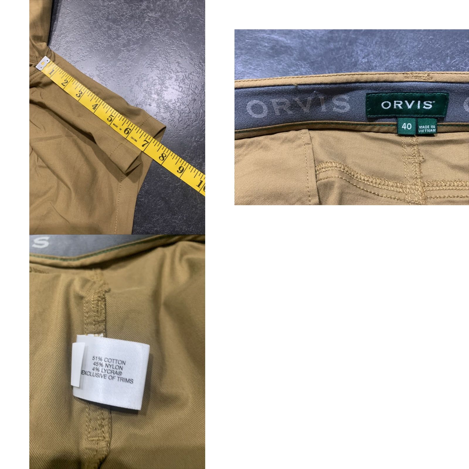 Orvis Orvis Men’s 40 Casual Fly Fishing Shorts Chino Light Brown Beige Size US 40 / EU 56 - 8 Thumbnail