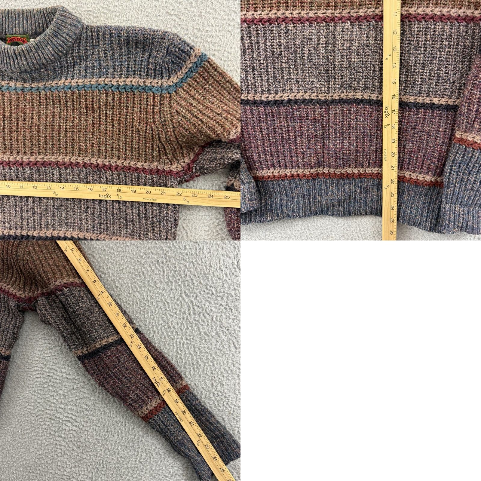 Vintage VINTAGE Boston Traders Sweater Men L Striped Wool Knit 90s 80s Heavyweight Pullover Sweatshirt Grandfather Outdoor Size US L / EU 52-54 / 3 - 8 Thumbnail