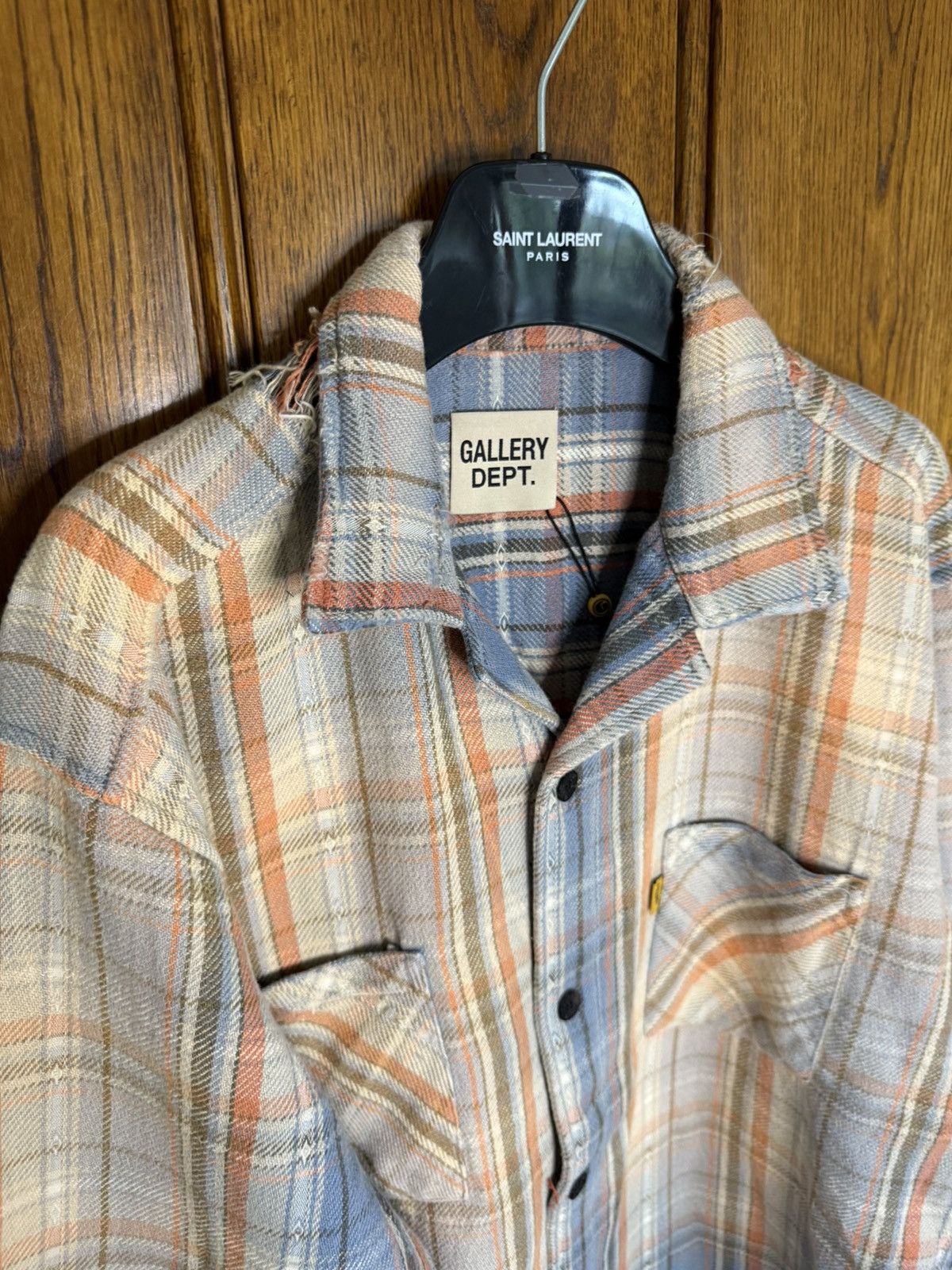Gallery Dept. Gallery Dept Marley Distressed Checked Cotton-Flannel Shirt Size US XL / EU 56 / 4 - 14 Thumbnail