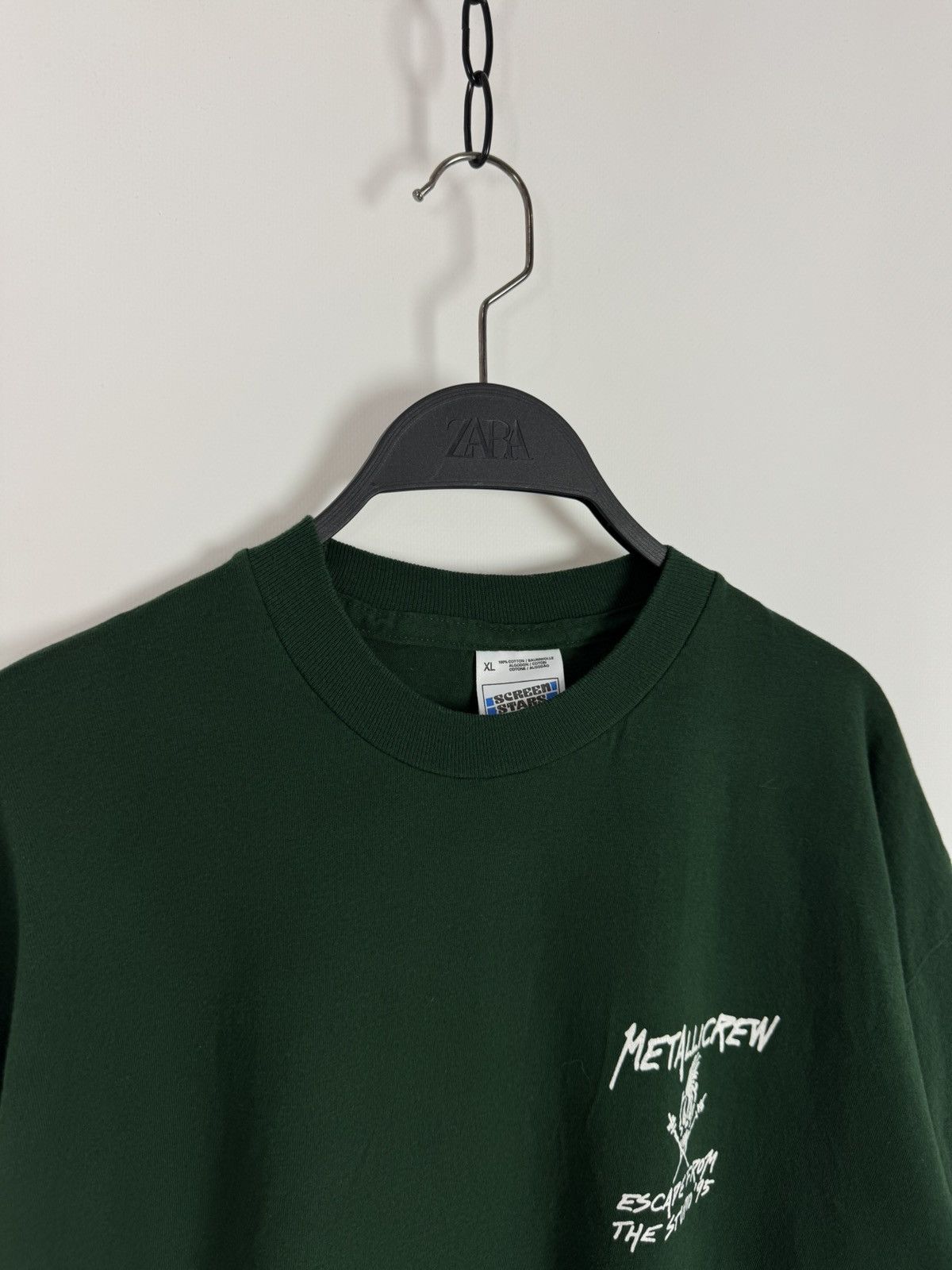 Band Tees × Vintage 1995 Vintage Metallica Crew Single Stitch Green T-Shirt Size US XL / EU 56 / 4 - 3 Thumbnail