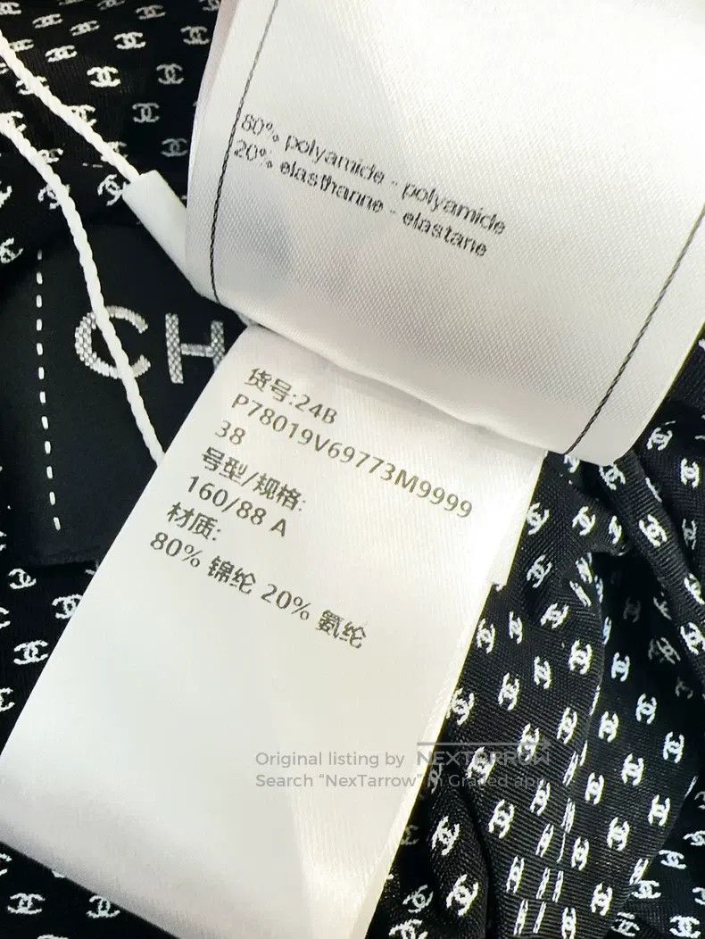 Chanel Chanel 24B black full-print small logo long dress Size XS / US 0-2 / IT 36-38 - 6 Thumbnail