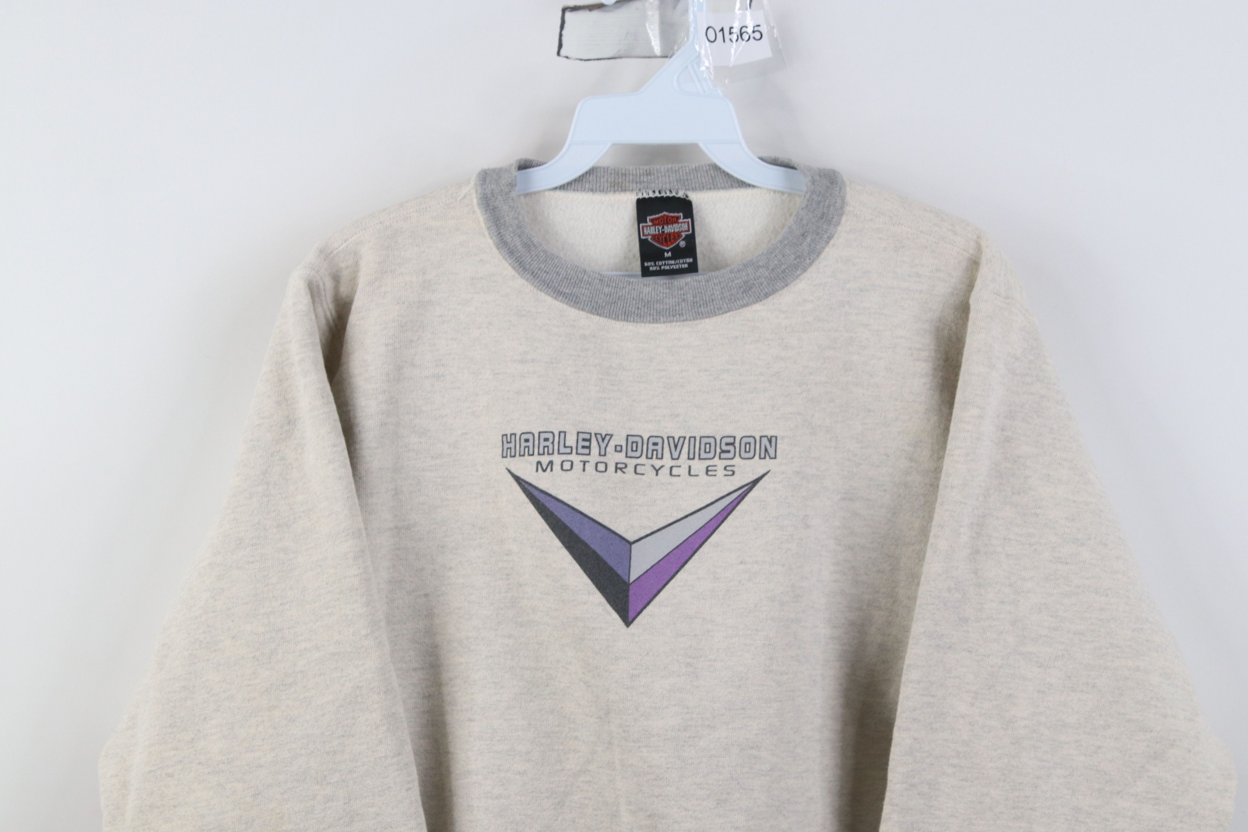 Harley Davidson Vintage Y2K 2000 Harley Davidson Ringer Sweatshirt Gray USA Size M / US 6-8 / IT 42-44 - 2 Thumbnail