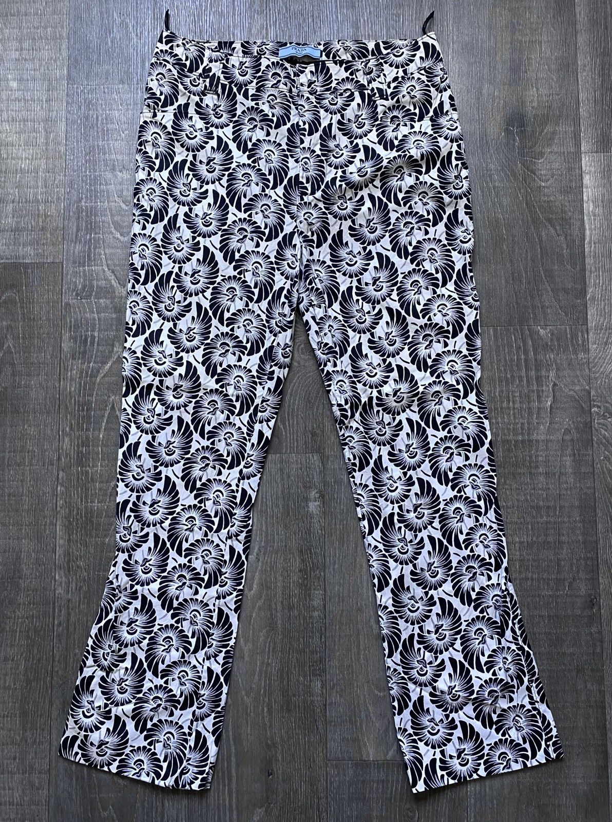 Prada Womens Prada 2016 Full Printed Floral Print Stretch Trousers Size 27" / US 4 / IT 40 - 3 Thumbnail