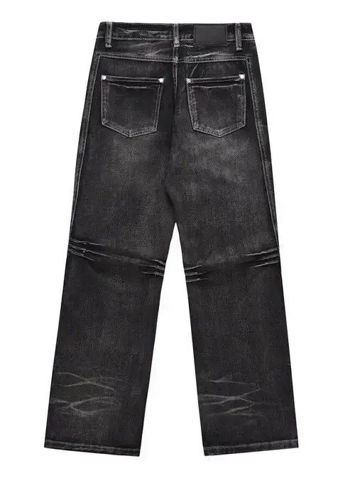 VIBE Y2K Black Baggy Flare Jeans Size US 32 / EU 48 - 4 Thumbnail