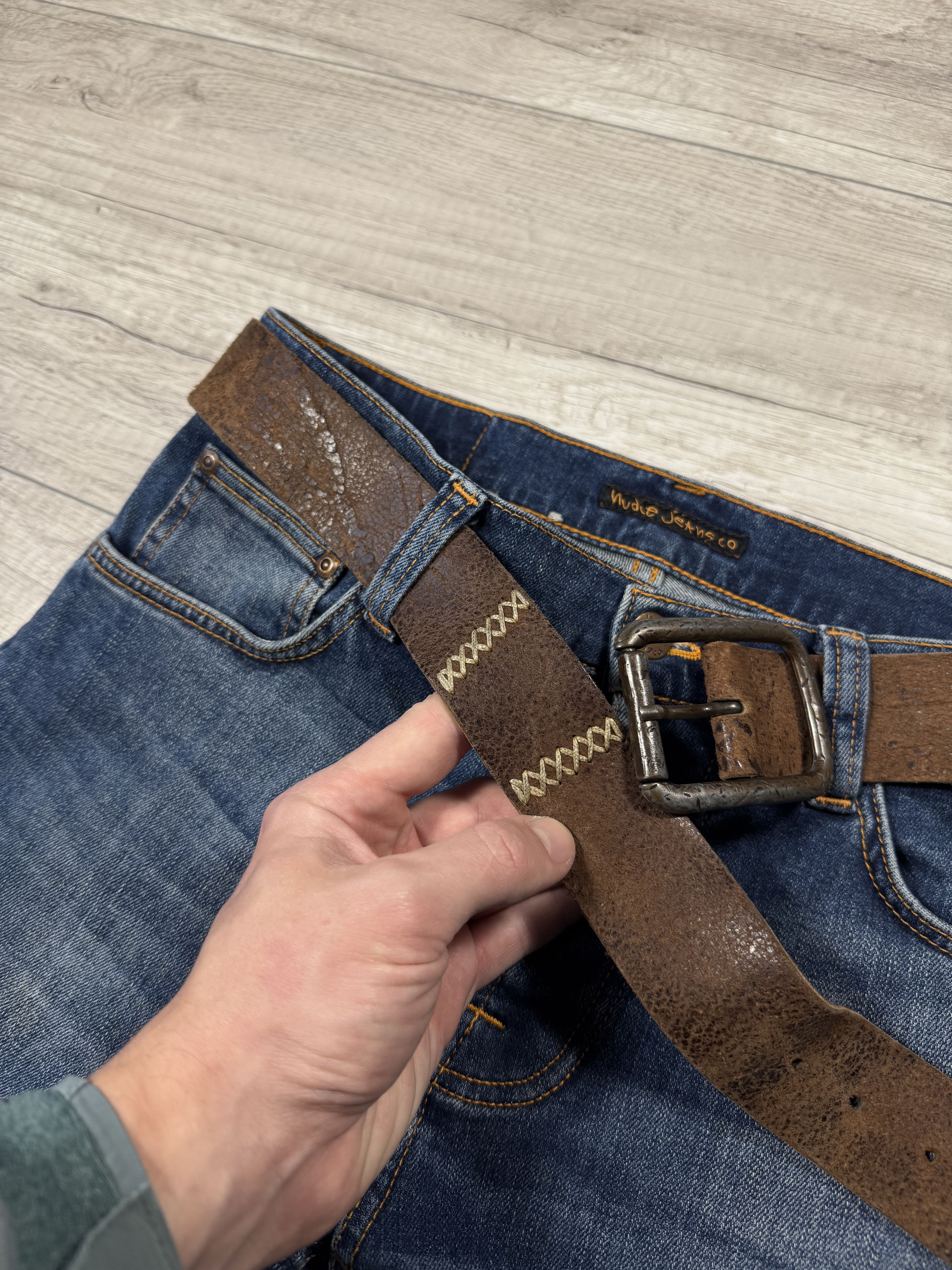 Japanese Brand Kapital Style Western Aztec Leather Belt Size ONE SIZE - 6 Thumbnail
